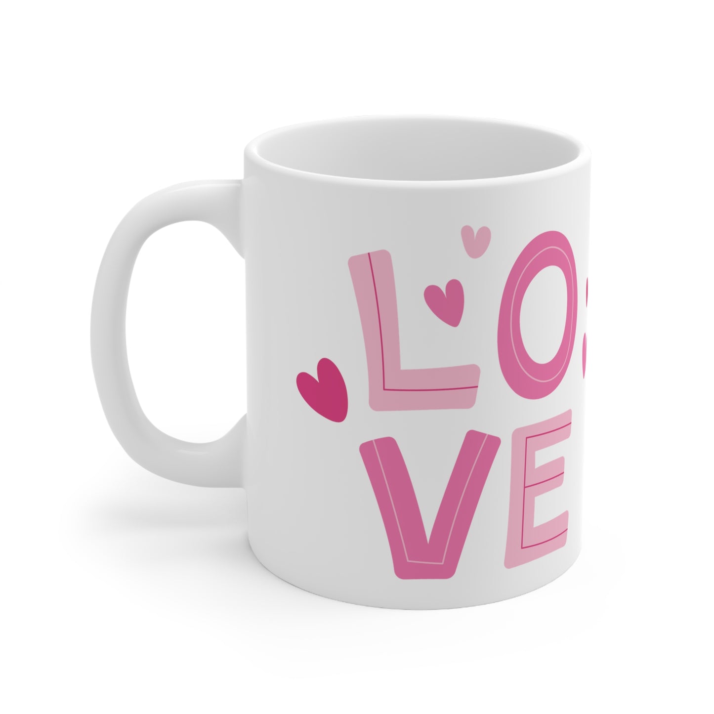 Love with Hearts Printed Valentine Ceramic Mug, 11oz