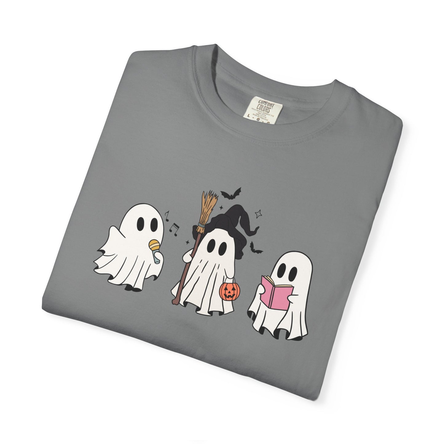 Cute Ghost Friends Halloween T-Shirt – Fun Cartoon Graphic Tee for Spooky Season