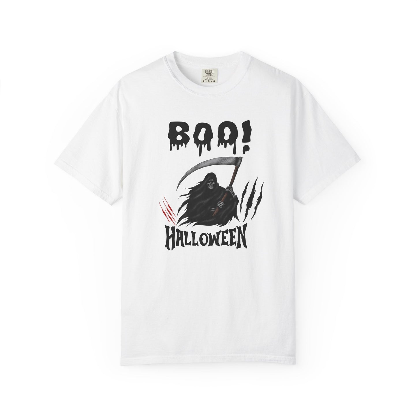 Grim Reaper Halloween Tee – Scary Gothic Horror Shirt with Claw Marks