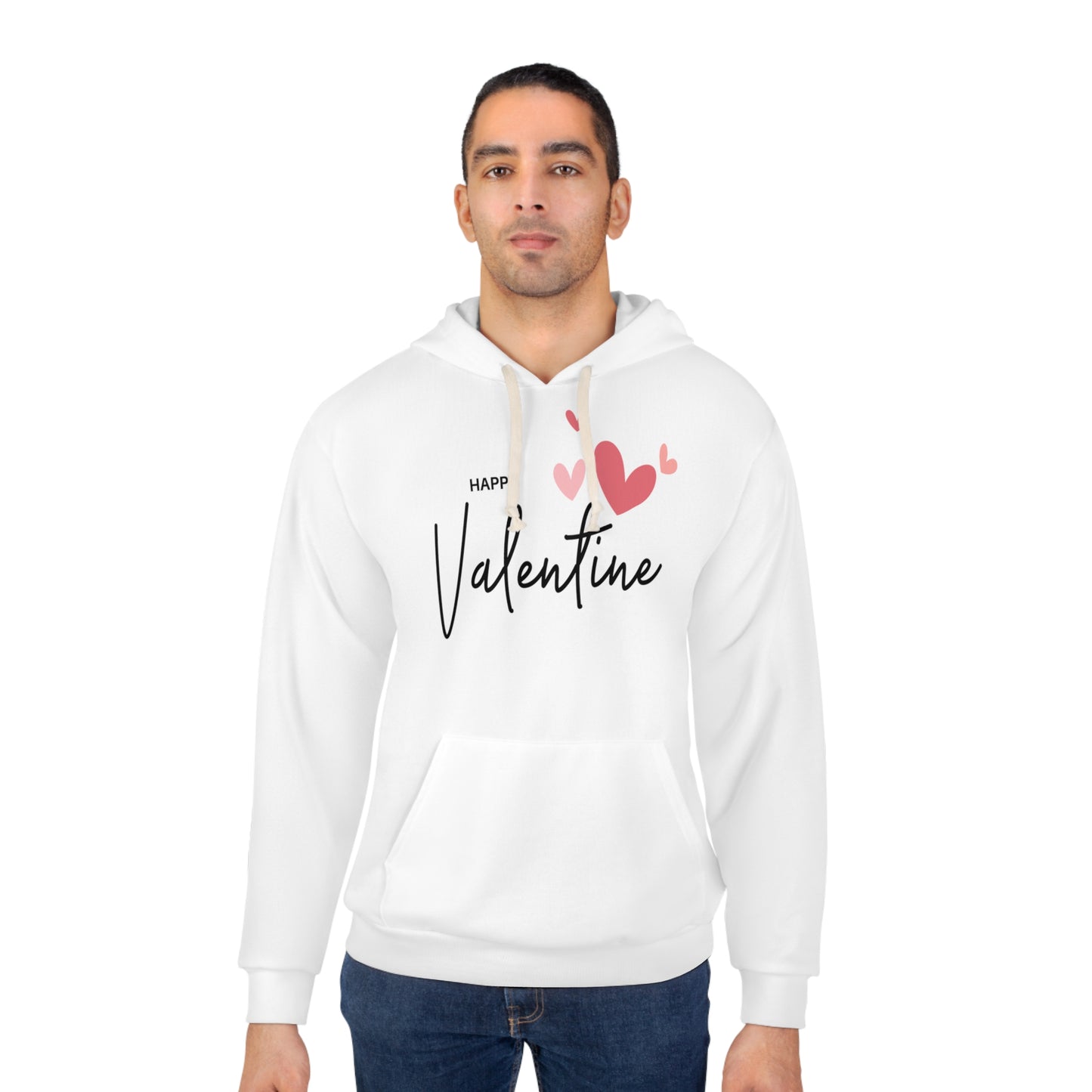 Valentine's Hoodie, Unisex Pullover Hoodie with Valentine's Day Print, Valentine's Gift