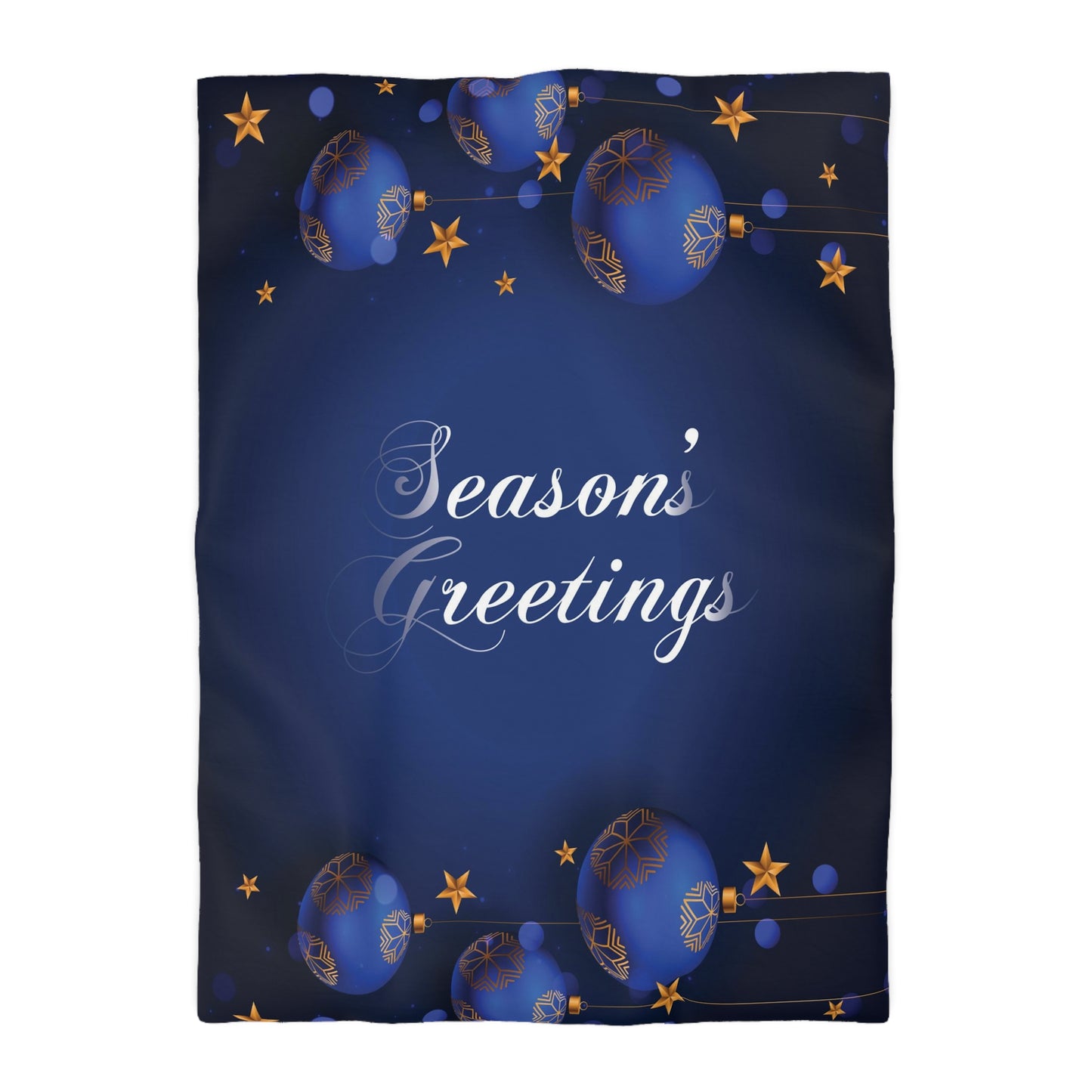 Seasons Greetings Microfiber Duvet Cover for Chirtsmas Gift, Dark Blue