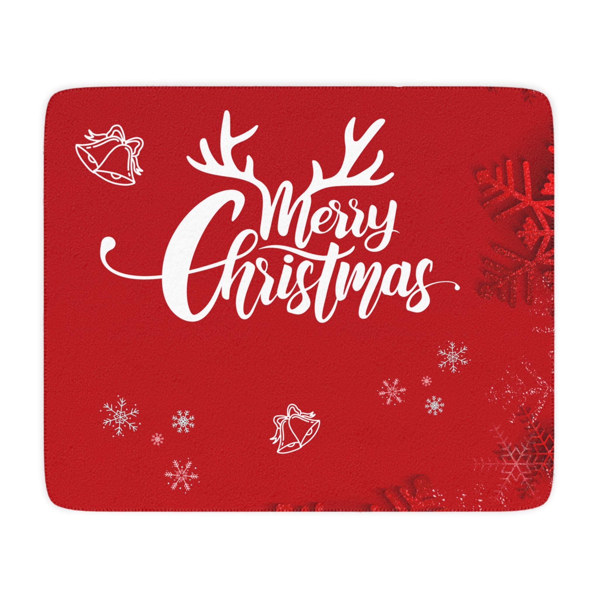 Merry Christmas in Red Printed Sherpa Blanket