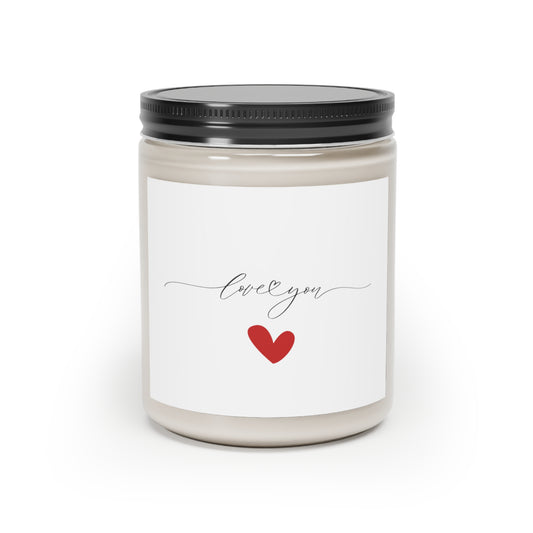 Gift for Her, Valentine's Scented Candle, Love u with Heart Printed Scanted Candles