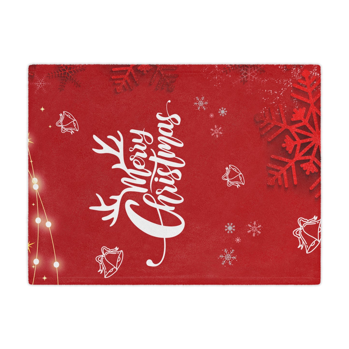 Merry Christmas in Red Printed Minky Blanket