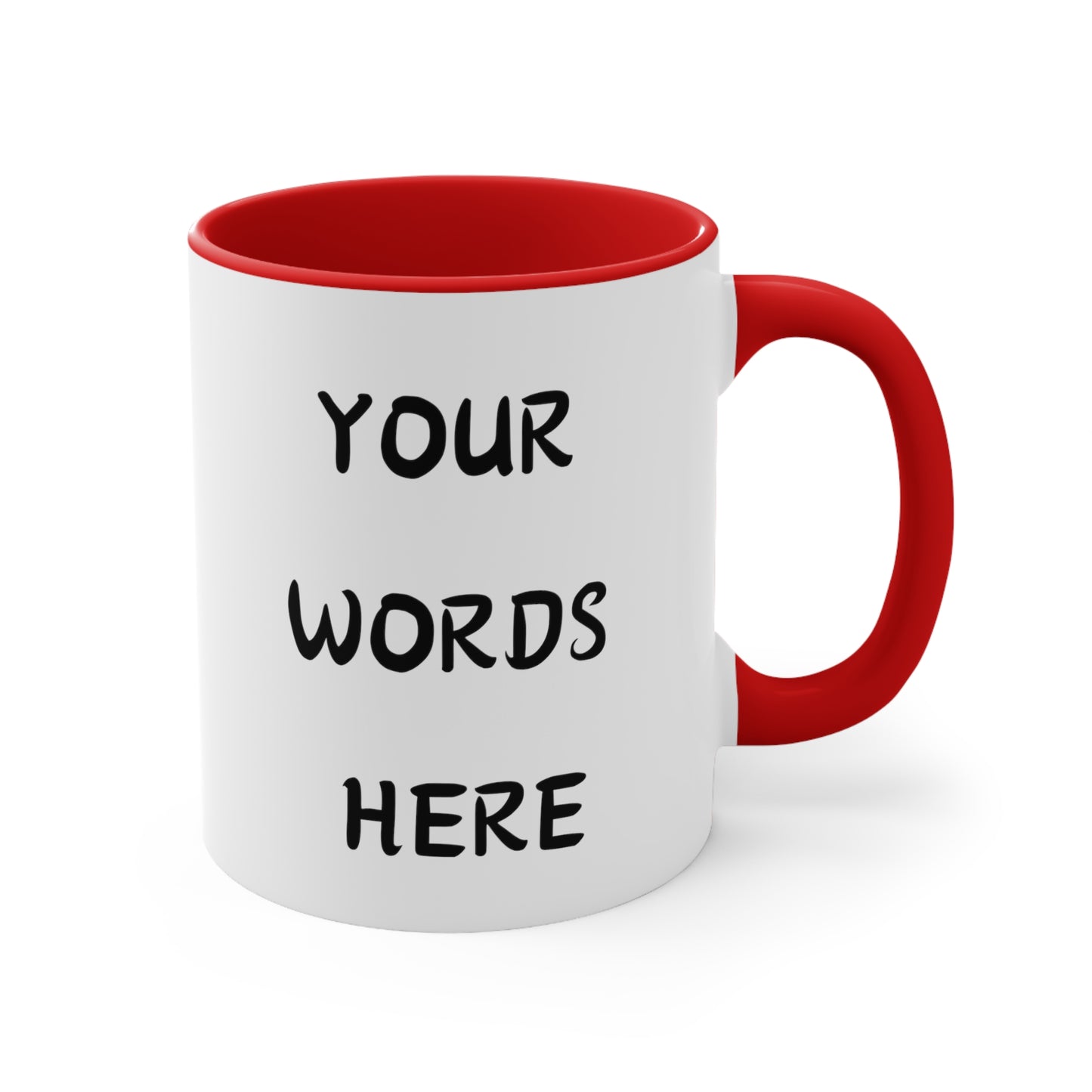 Your Words Here Customise Accent Coffee Mug, 11oz, Multi Color