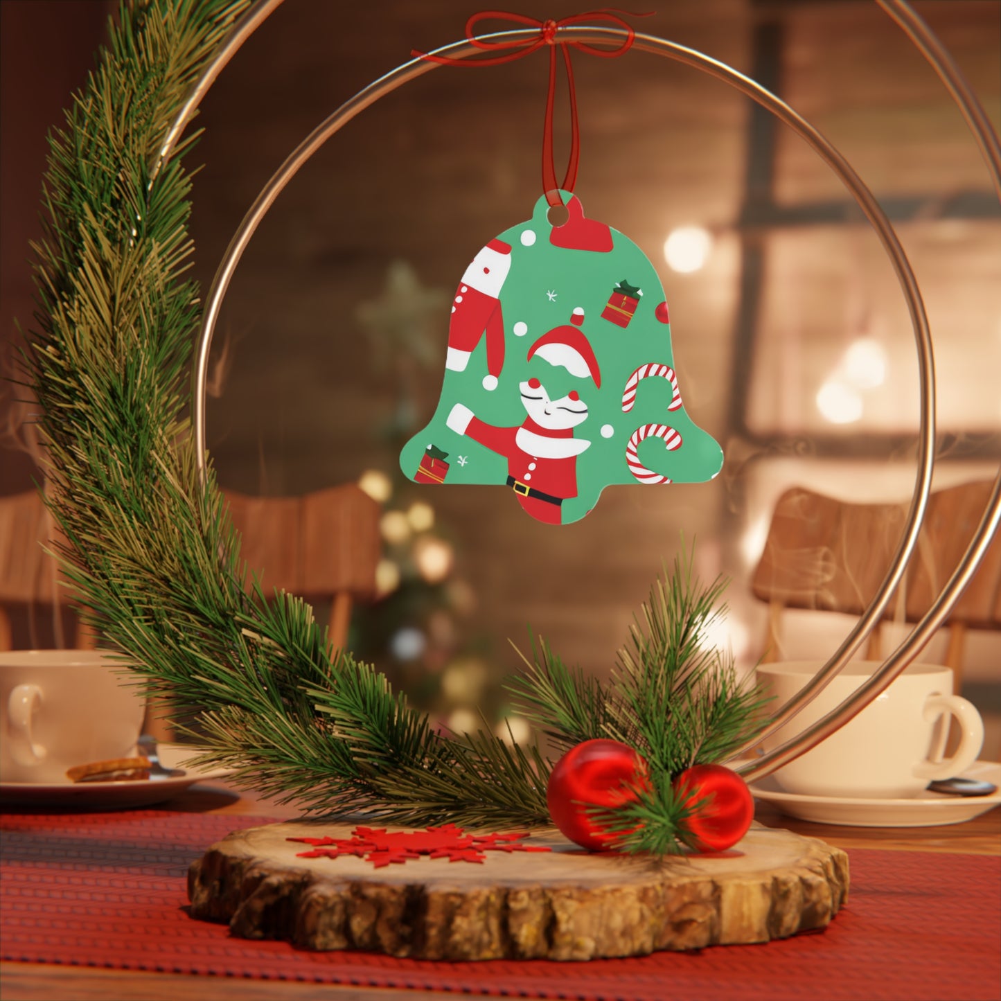 Durable Christmas Metal Ornaments – Bell, Tree, Round & Oval Shapes