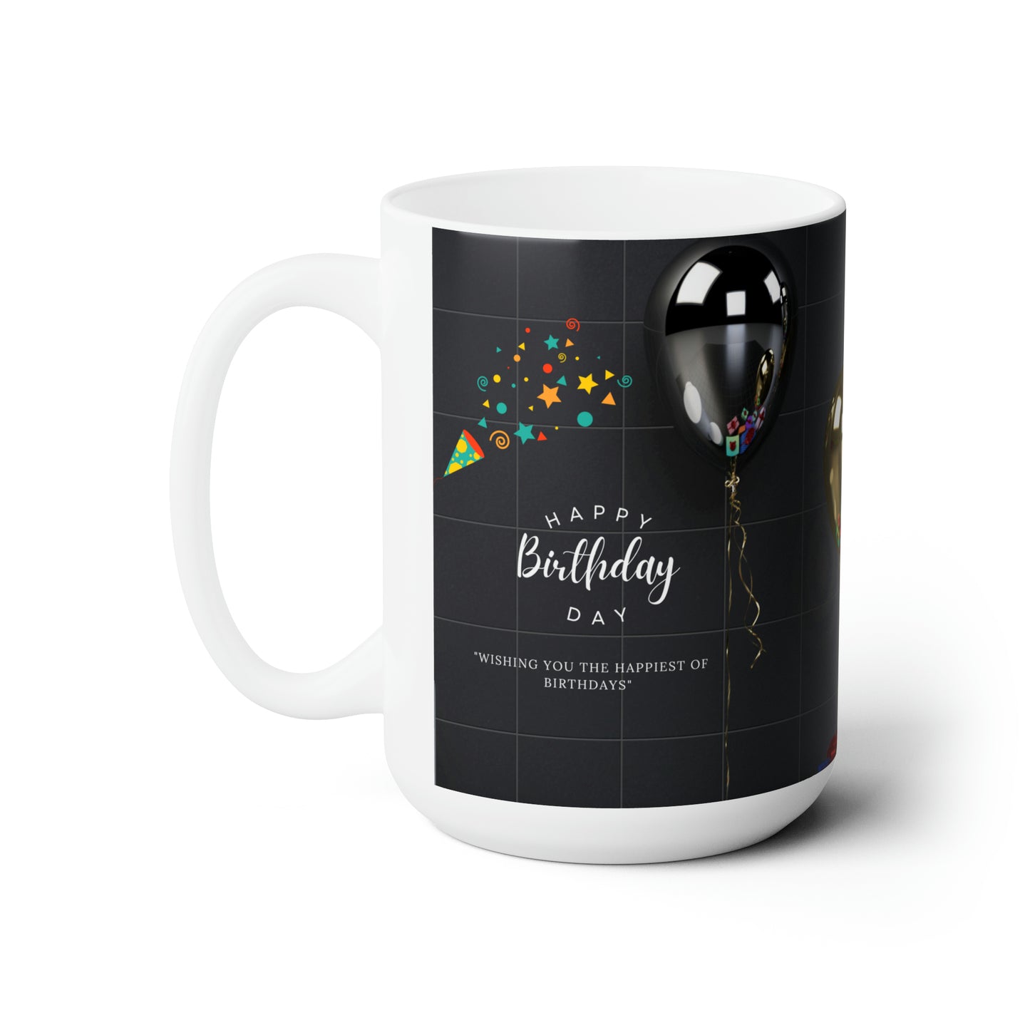 Happy Birthday Ceramic Mug, Birthday Gift, Black