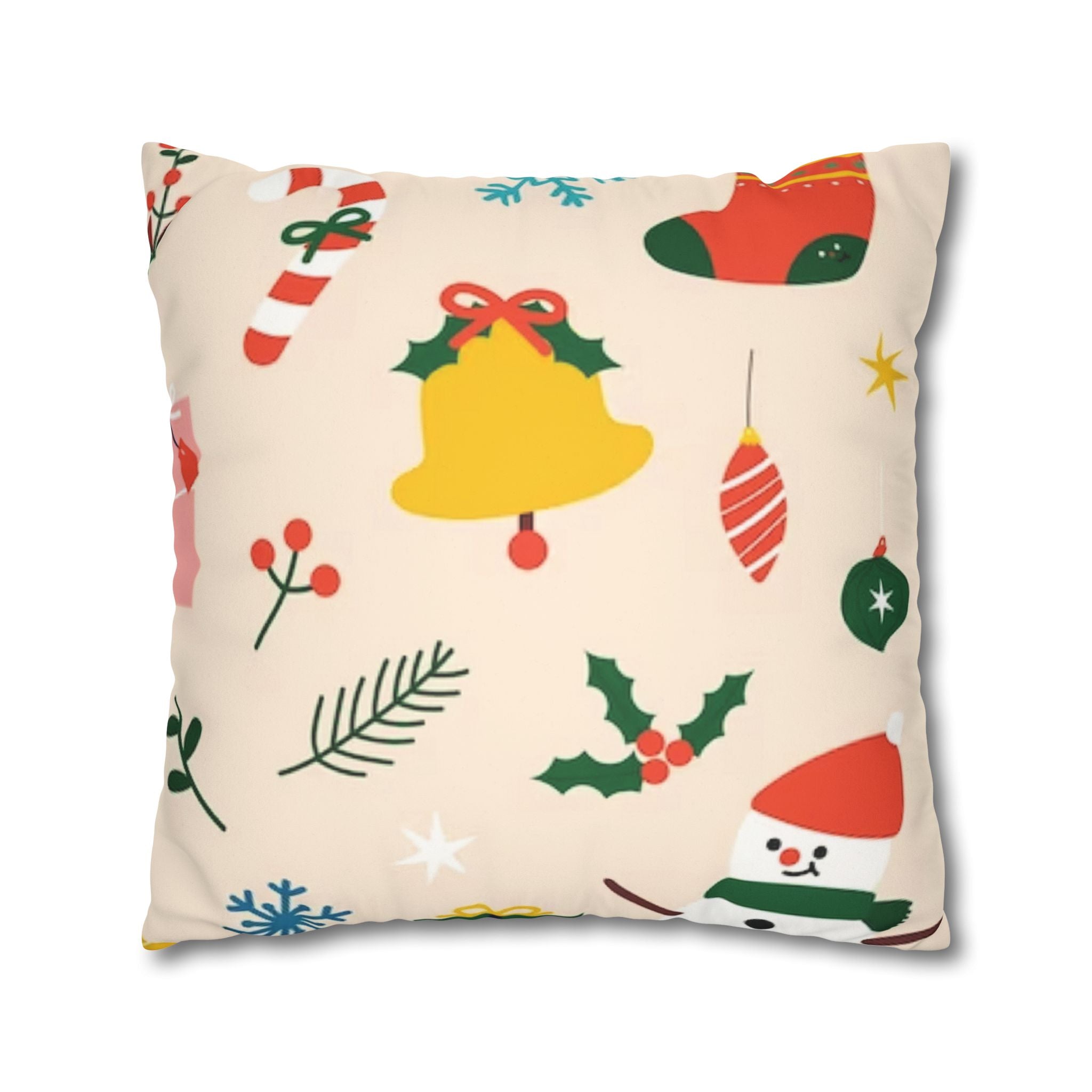 Christmas Faux Suede Decorative Pillow Cover – Square, Multiple Sizes
