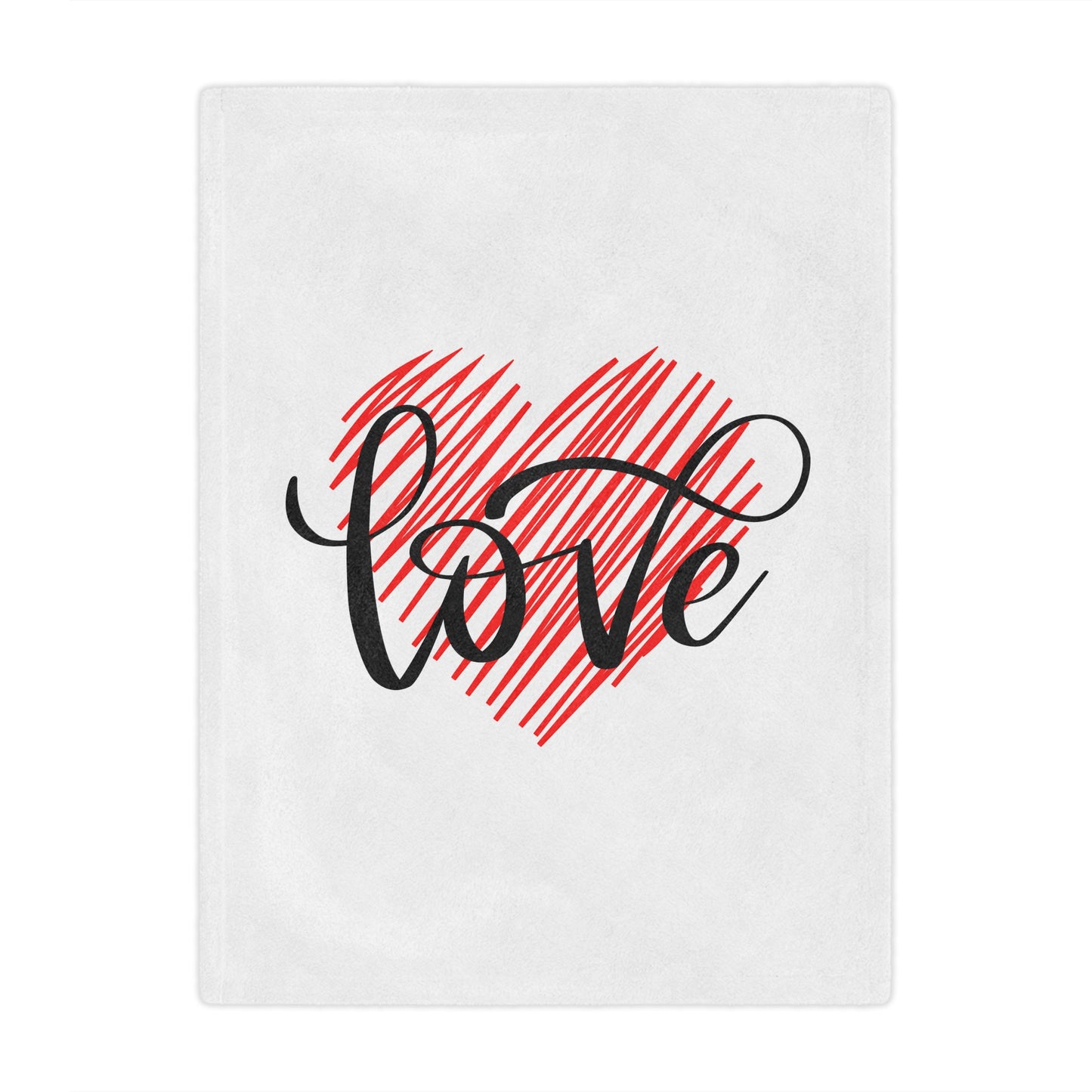 Love inside Heart Printed Velveteen Minky Blanket