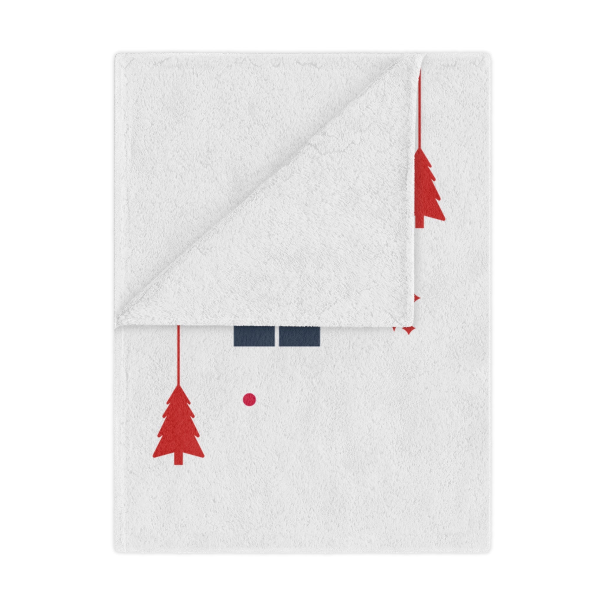 Merry Christmas & Happy New Year Printed Minky Blanket, White