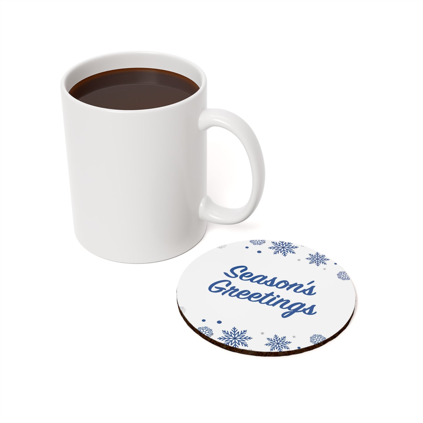 Season's Greetings Holiday Cork Back Coaster