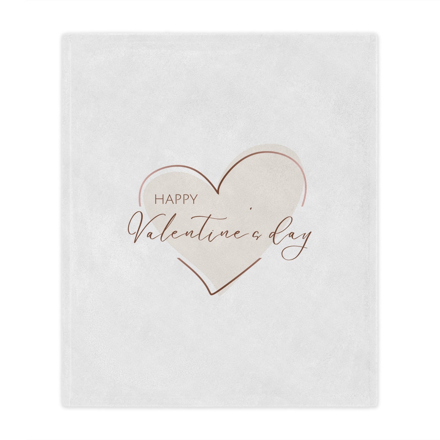 Happy Valentine inside Heart Printed Velveteen Minky Blanket