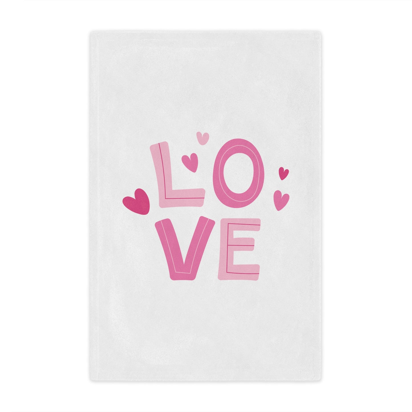 Love with Hearts Printed Velveteen Minky Blanket