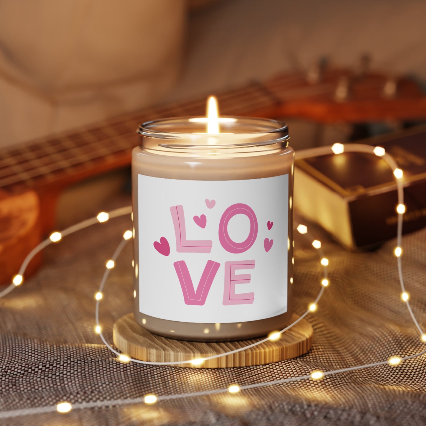 Gift for Her, Valentine's Scented Candle, Love Printed Scanted Candles