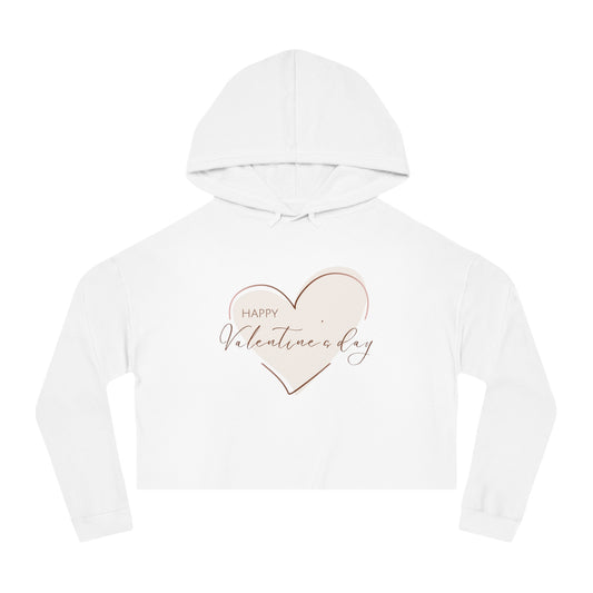 Valentine Sweatshirt for Her, Women’s Cropped Hooded Sweatshirt, Valentine Gift