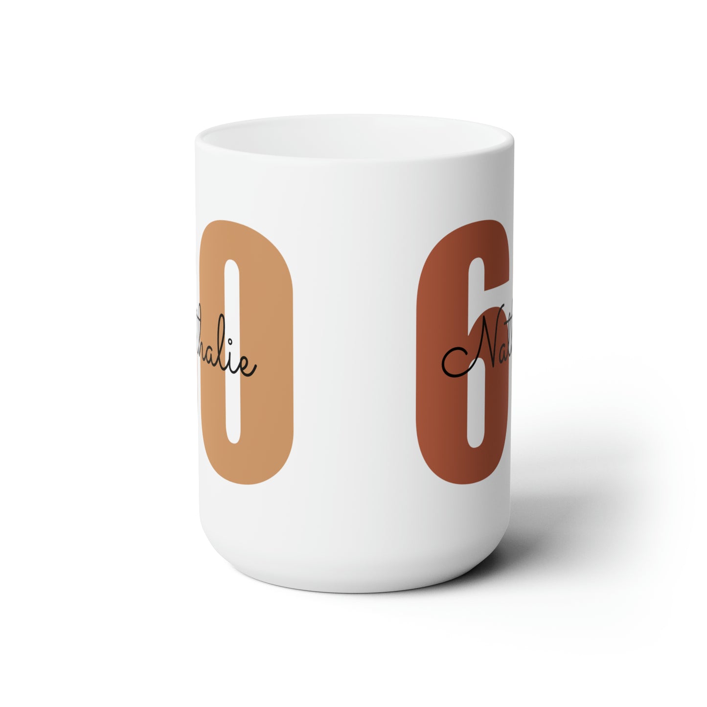 60th Birthday Personalized Ceramic Mug 15oz, White