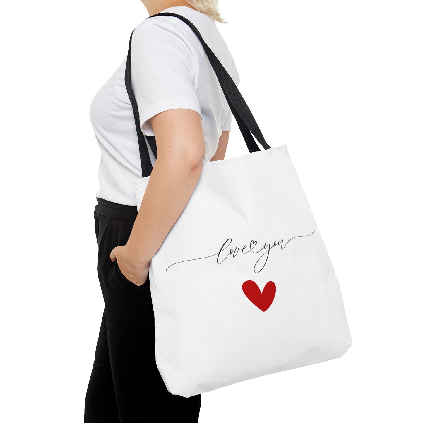 Valentine Tote Bags, Love You with Small Heart Tote Bag