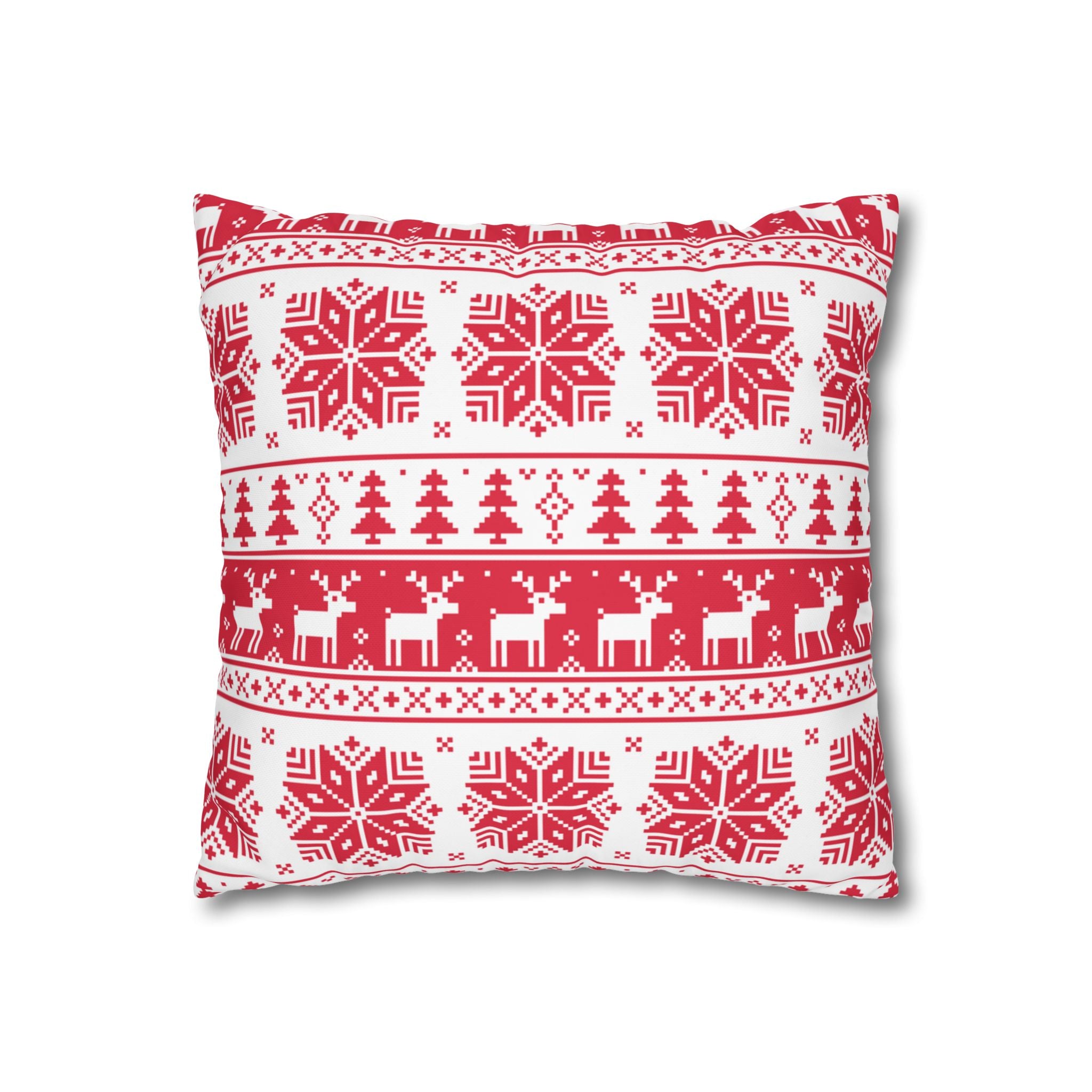 Christmas Spun Polyester Pillowcase – Double-Sided Holiday Cushion Cover