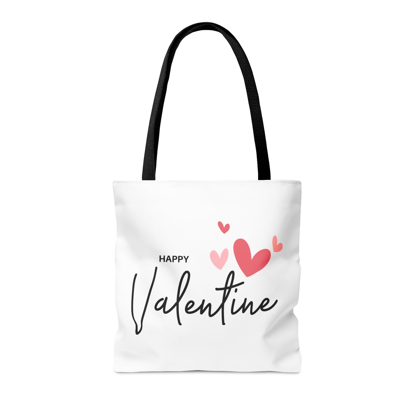 Valentine Tote Bag, Happy Valentine with Flying Heart Printed Tote Bag, 3 Sizes