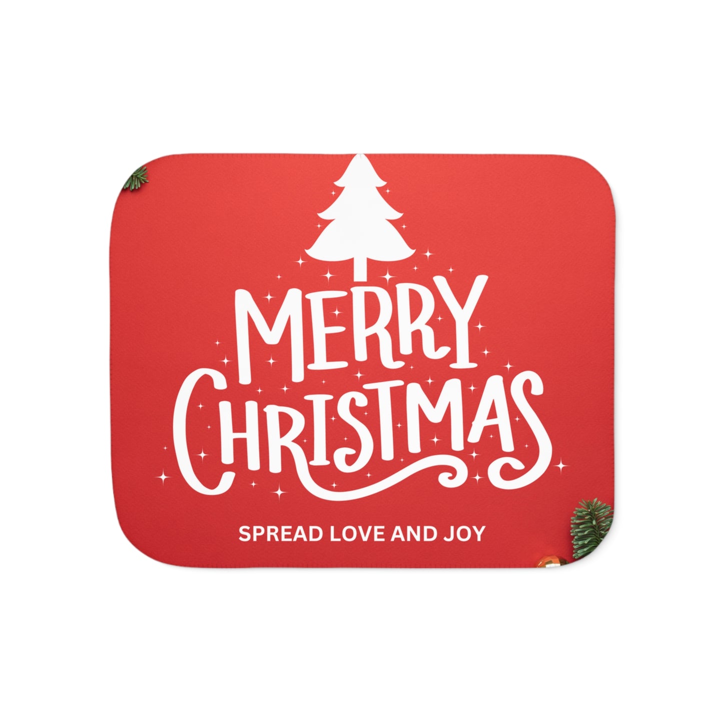 Merry Christmas, Spread Love and Joy Printed Sherpa Blanket