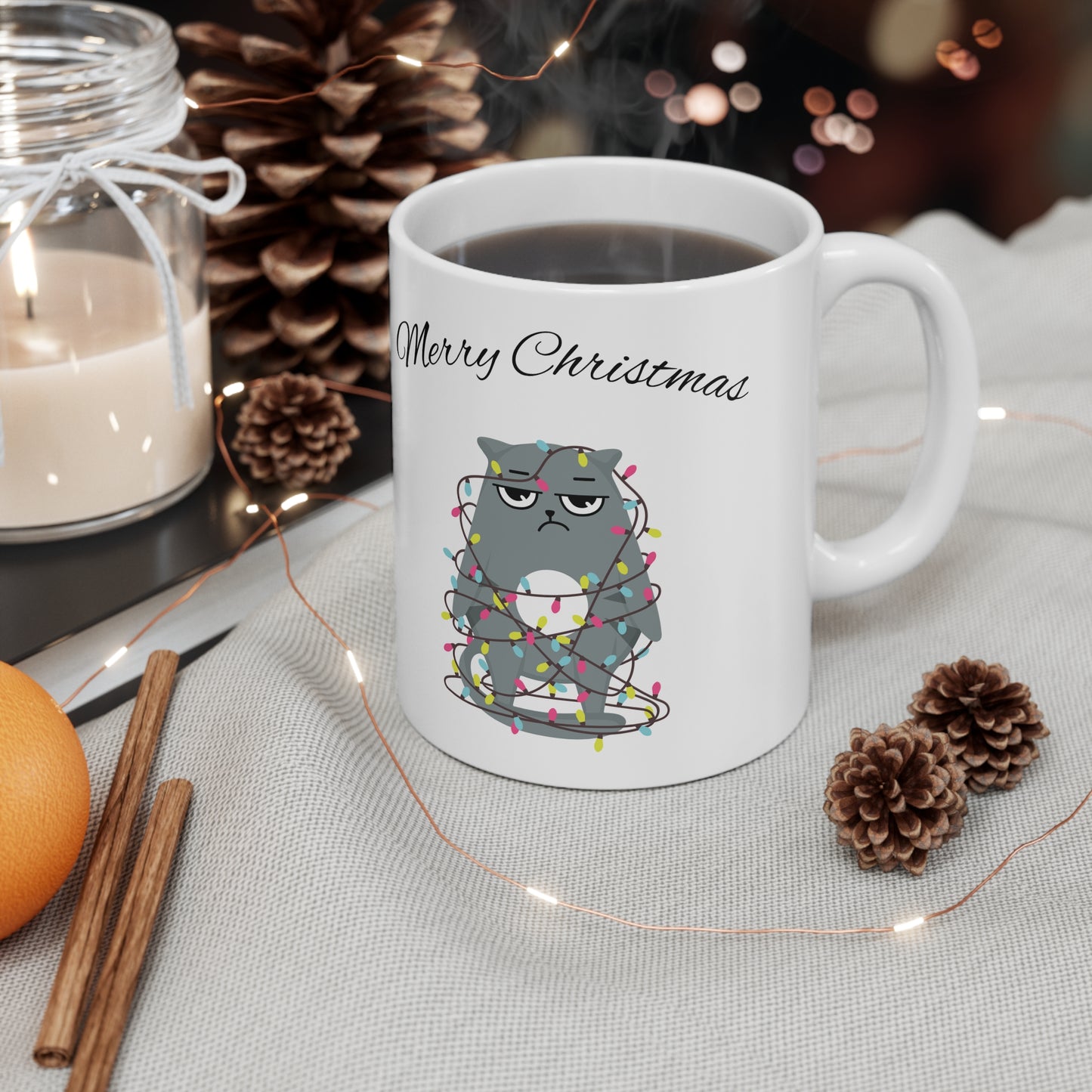 Christmas Joy: Festive 11 oz Ceramic Mug for Your Holiday Delights