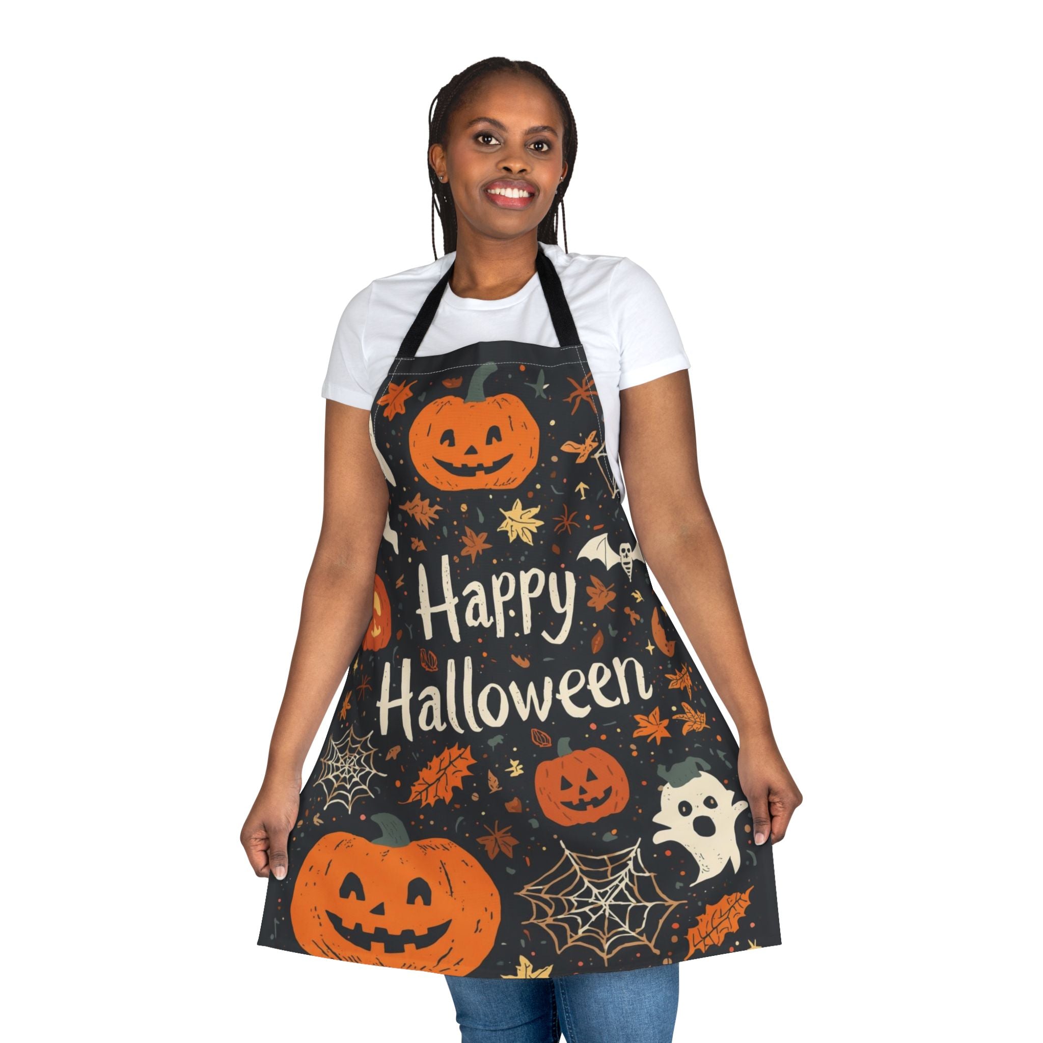 Halloween Apron – Happy Halloween Festive Apron for Baking, Cooking, and Party Hosting