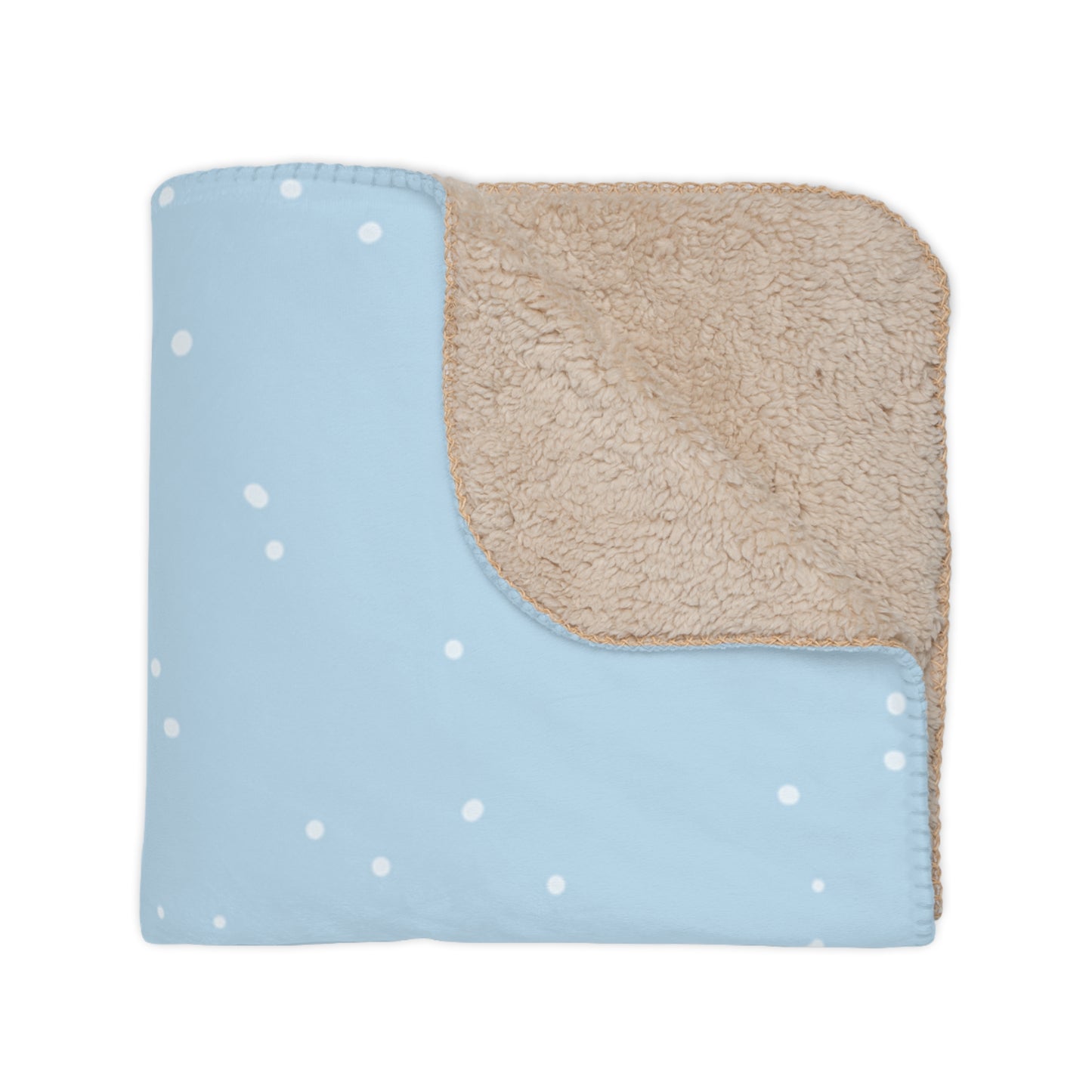 Merry Christmas with Trees Printed Sherpa Blanket, Sky Blue
