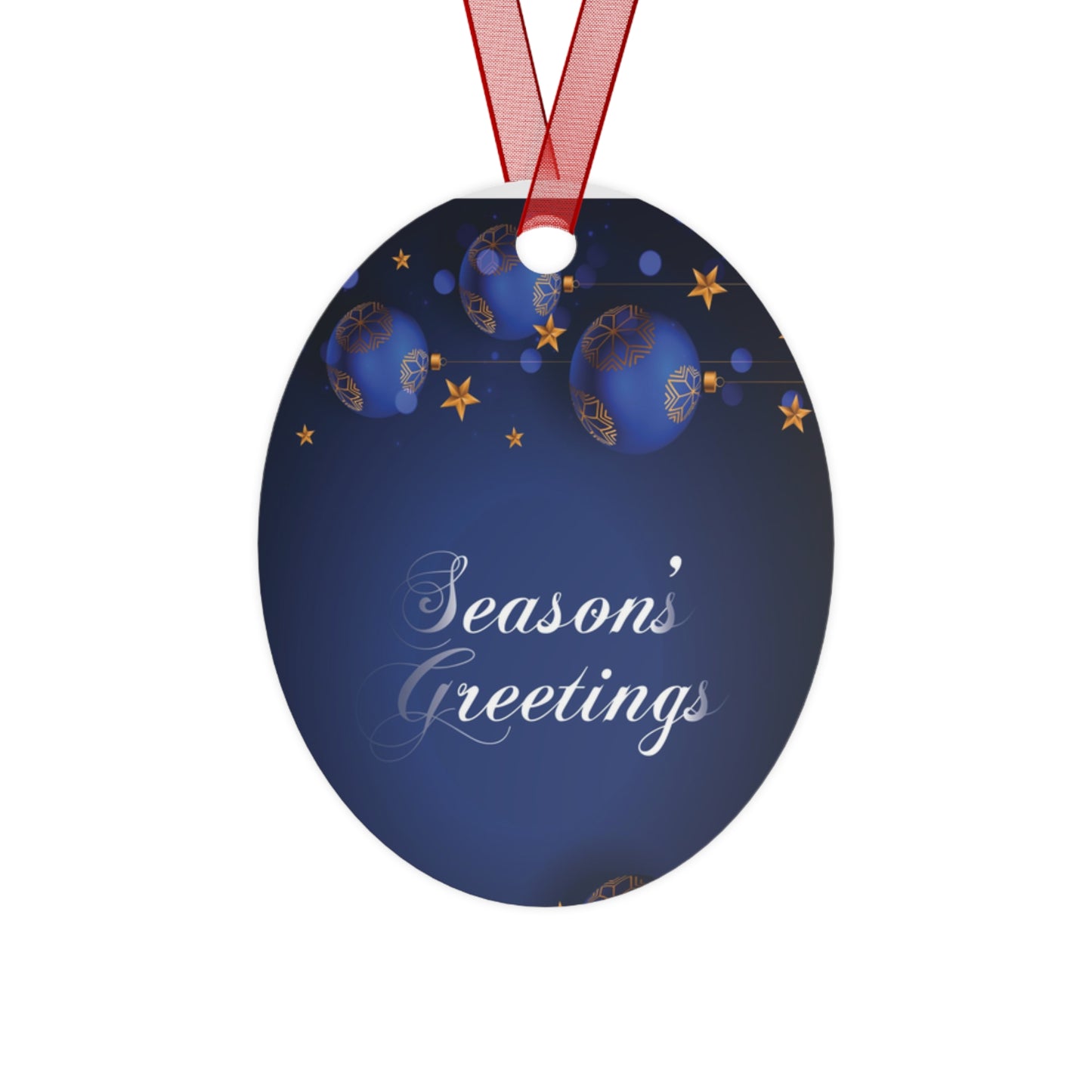 Season's Greetings Metal Ornaments for Festivals, Blue