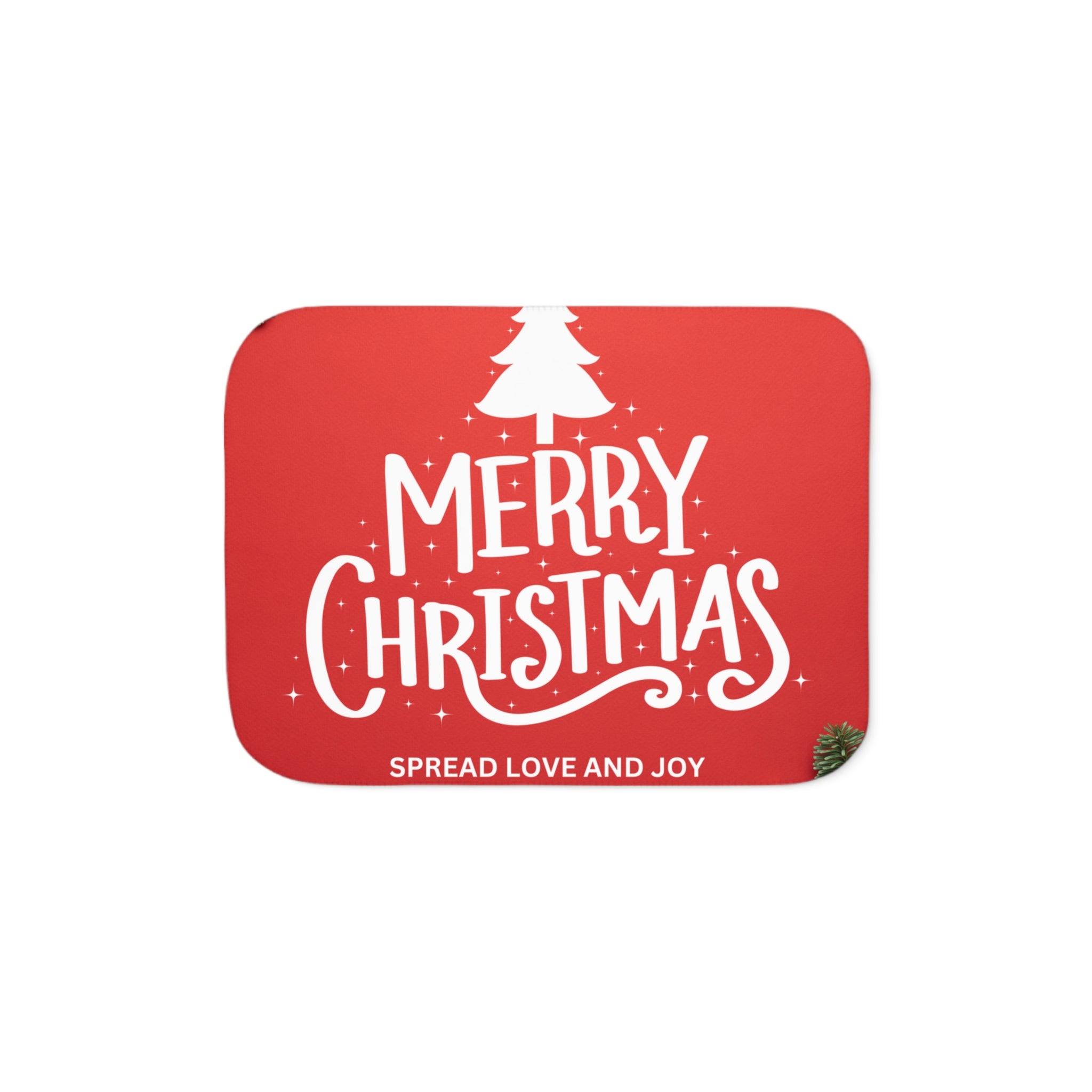 Merry Christmas, Spread Love and Joy Printed Sherpa Blanket