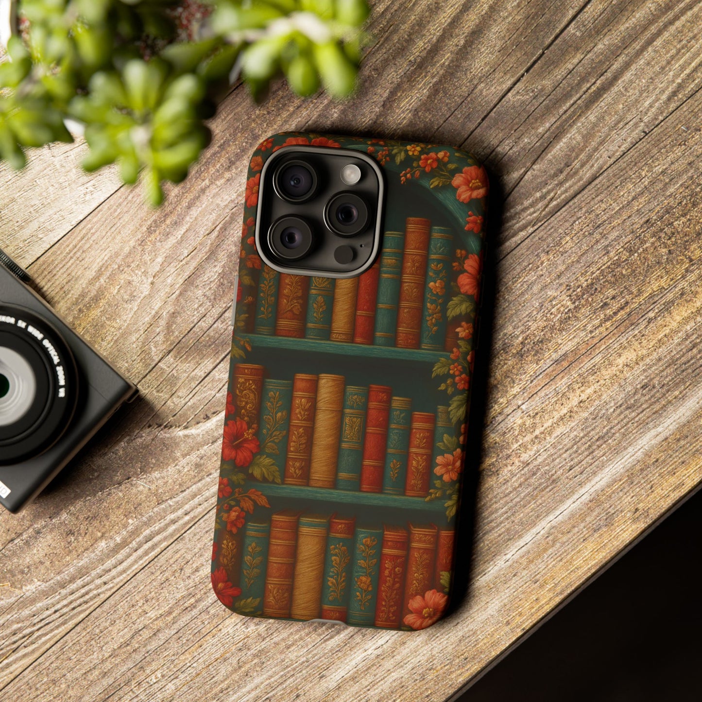 Phone Case - Bookshelf Vintage Book Lover's iPhone & Samsung Cover