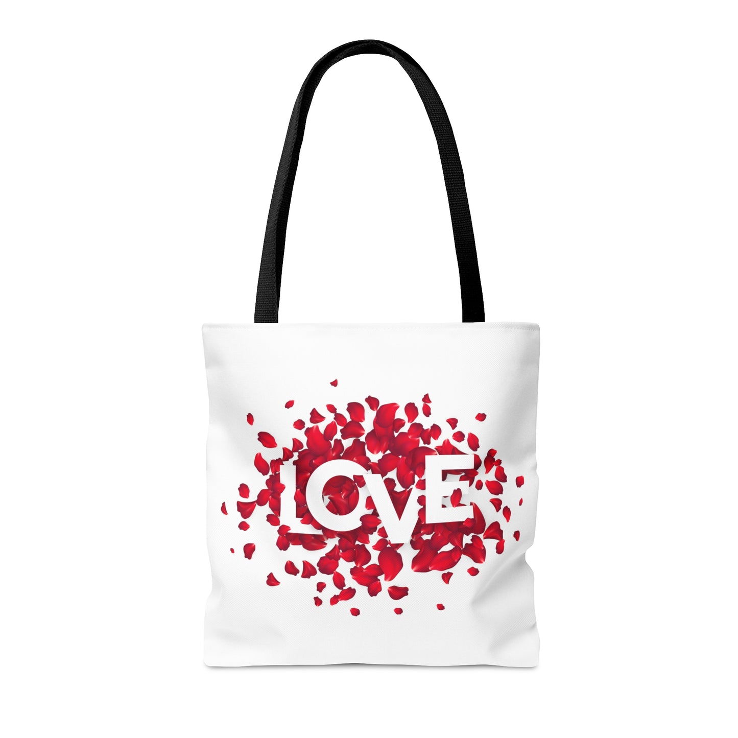 Stylish Love with Flowers Printed Tote Bag, Valentine's Tote Bag