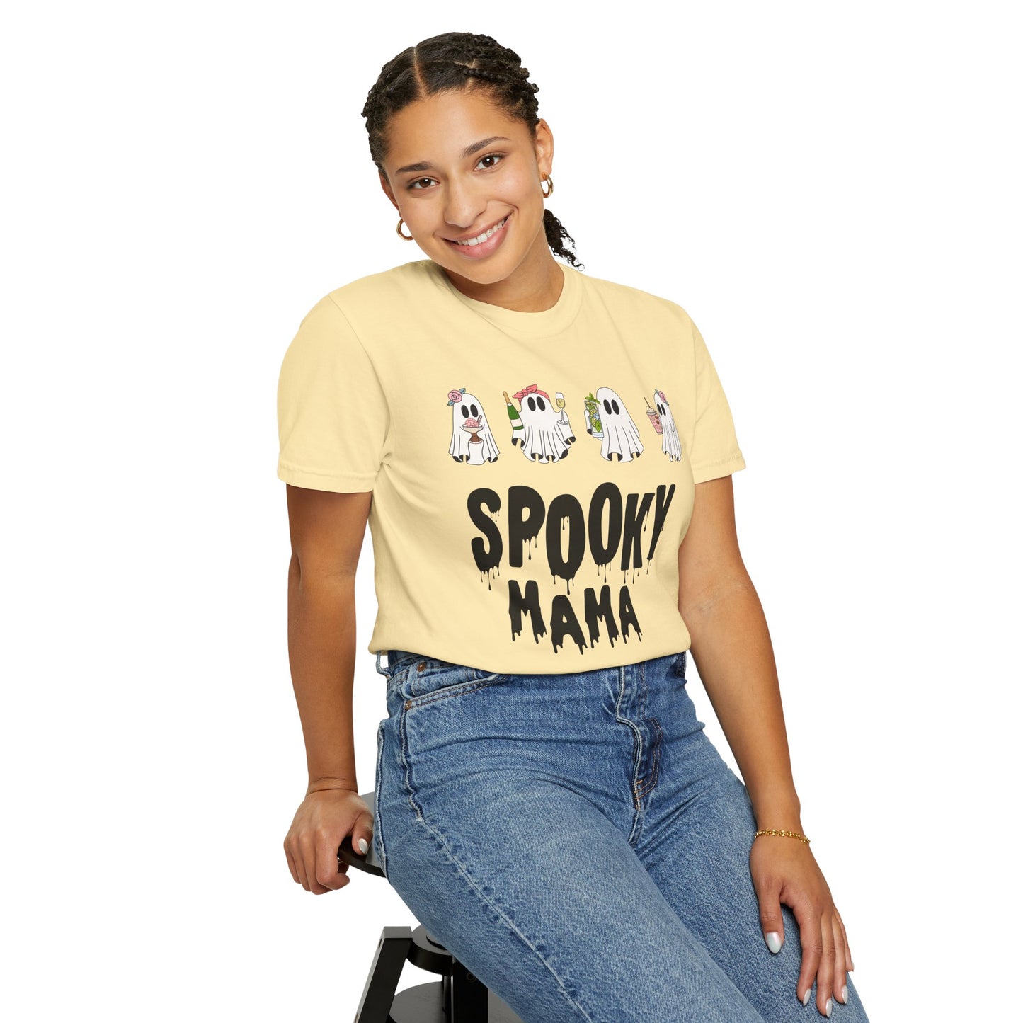 Halloween Spooky Mama Garment-Dyed T-shirt