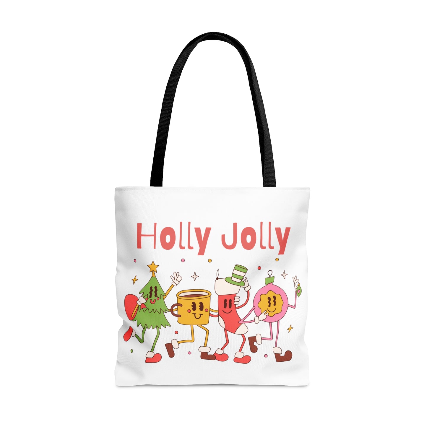 Holly Jolly Christmas Tote Bags, Resuable Tote Bags