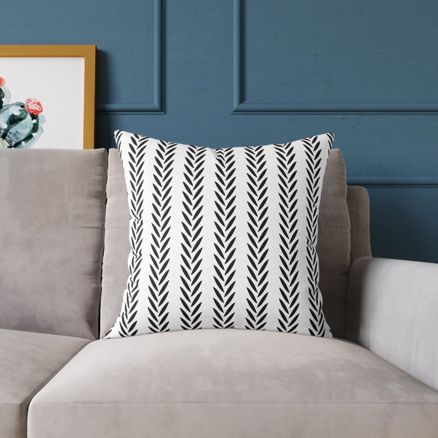 Black and White Chevron Throw Pillow – Minimalist Geometric Cushion