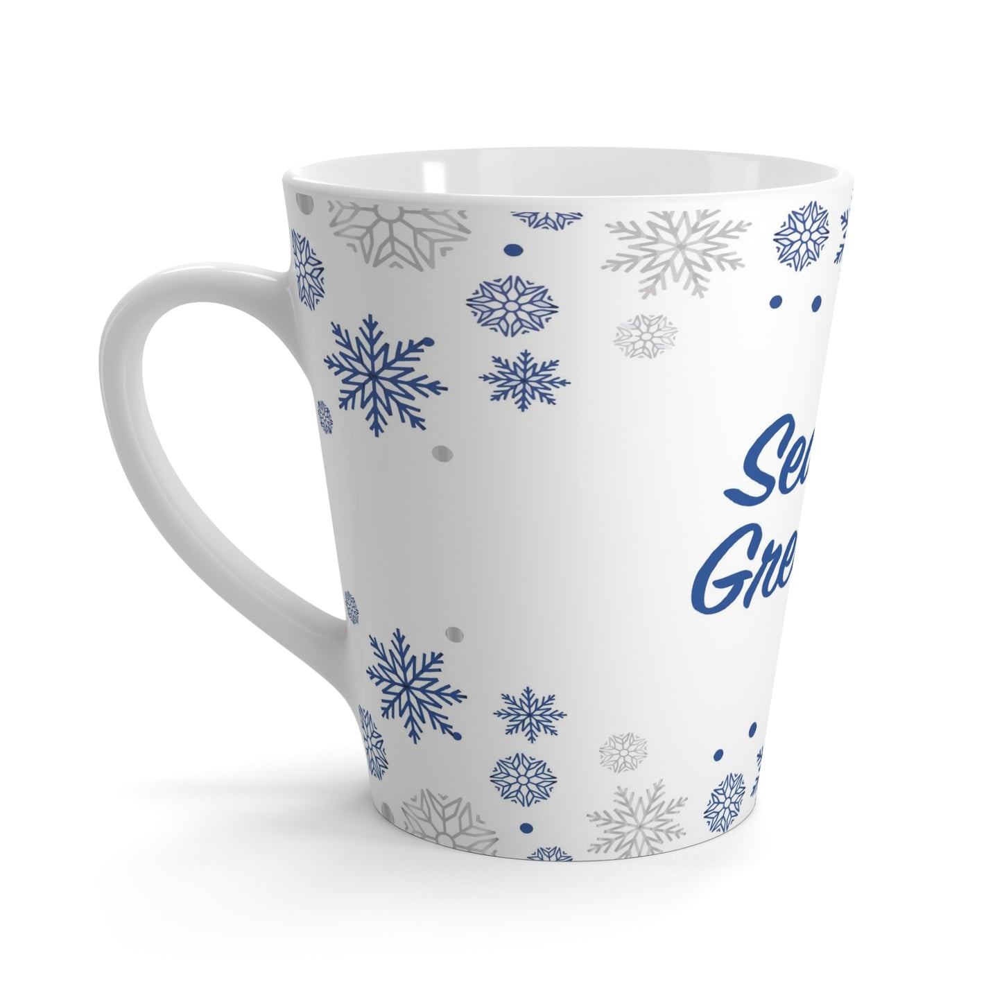 Festival Gifts Latte Coffee Mugs, 12oz, Season's Greetings Coffee Latte Mugs