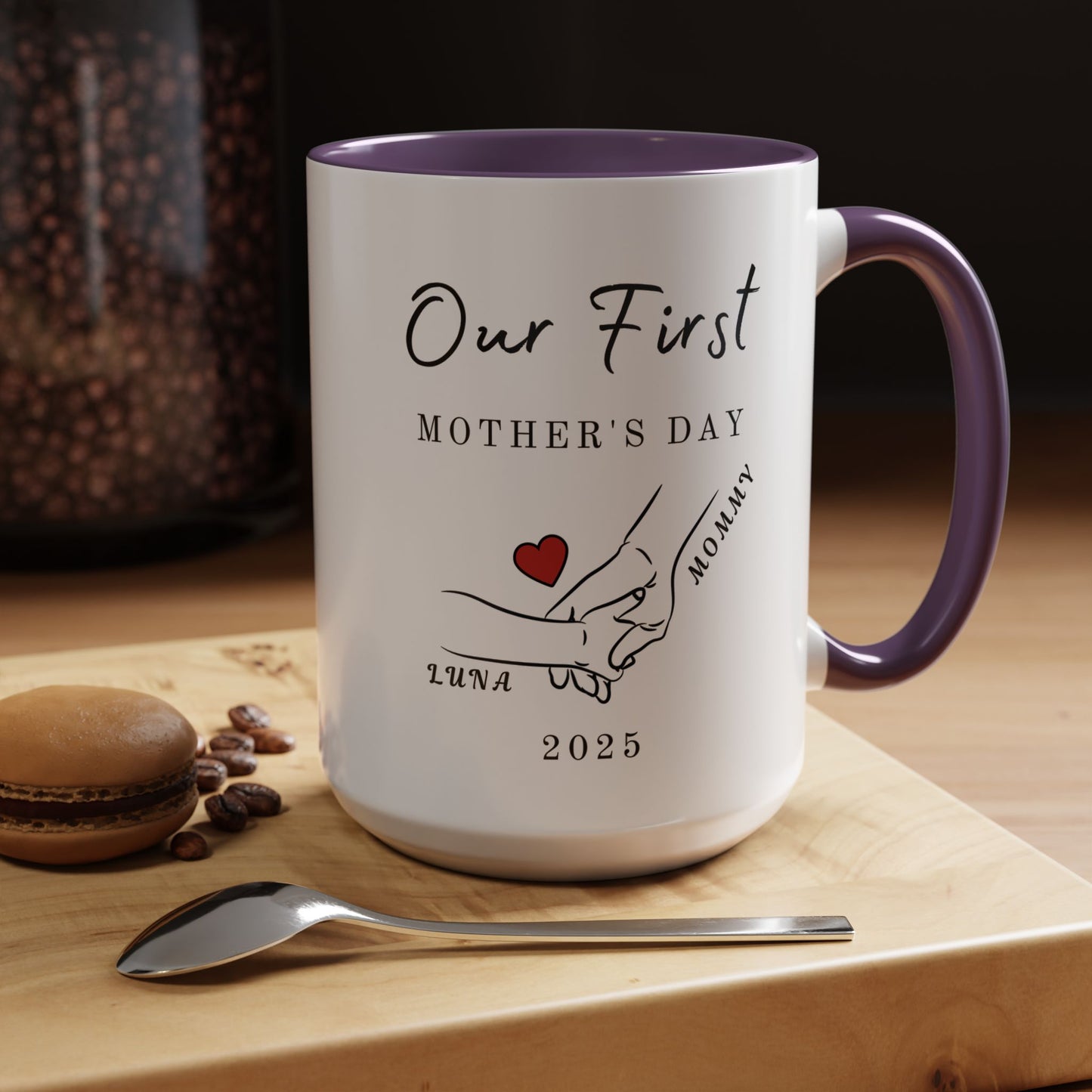 Personalized First Mother’s Day Mug – Custom Name Coffee Mug – Thoughtful Gift for New Moms