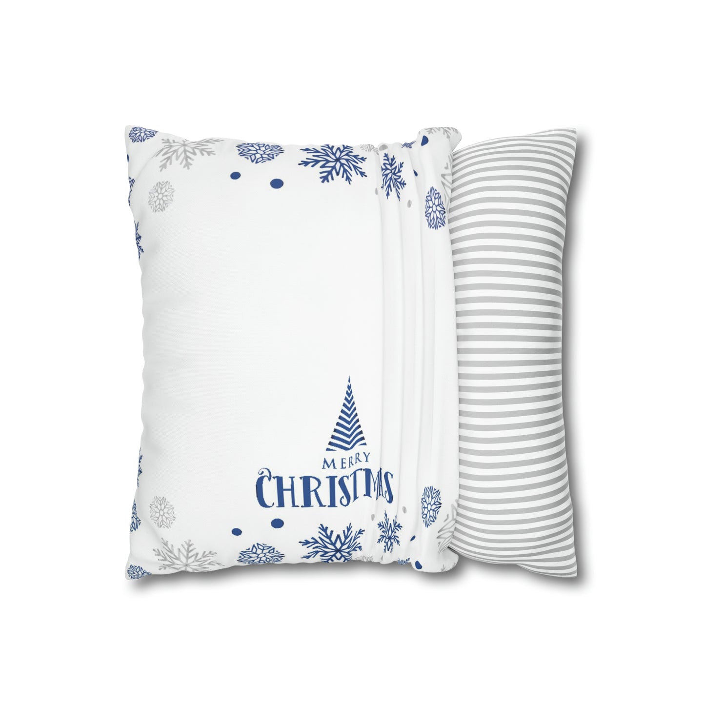 White Christmas Spun Polyester Pillowcase