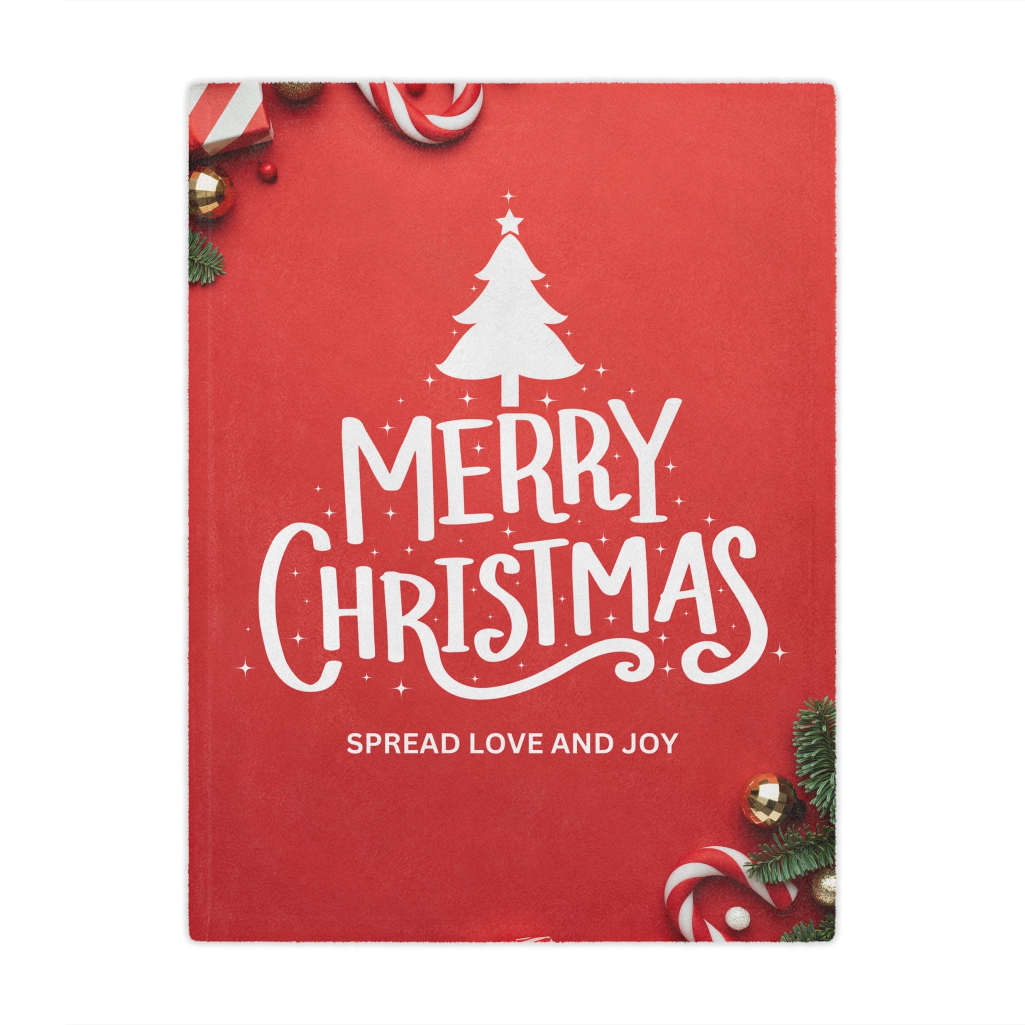 Merry Christmas, Spread Love and Joy Printed Minky Blanket