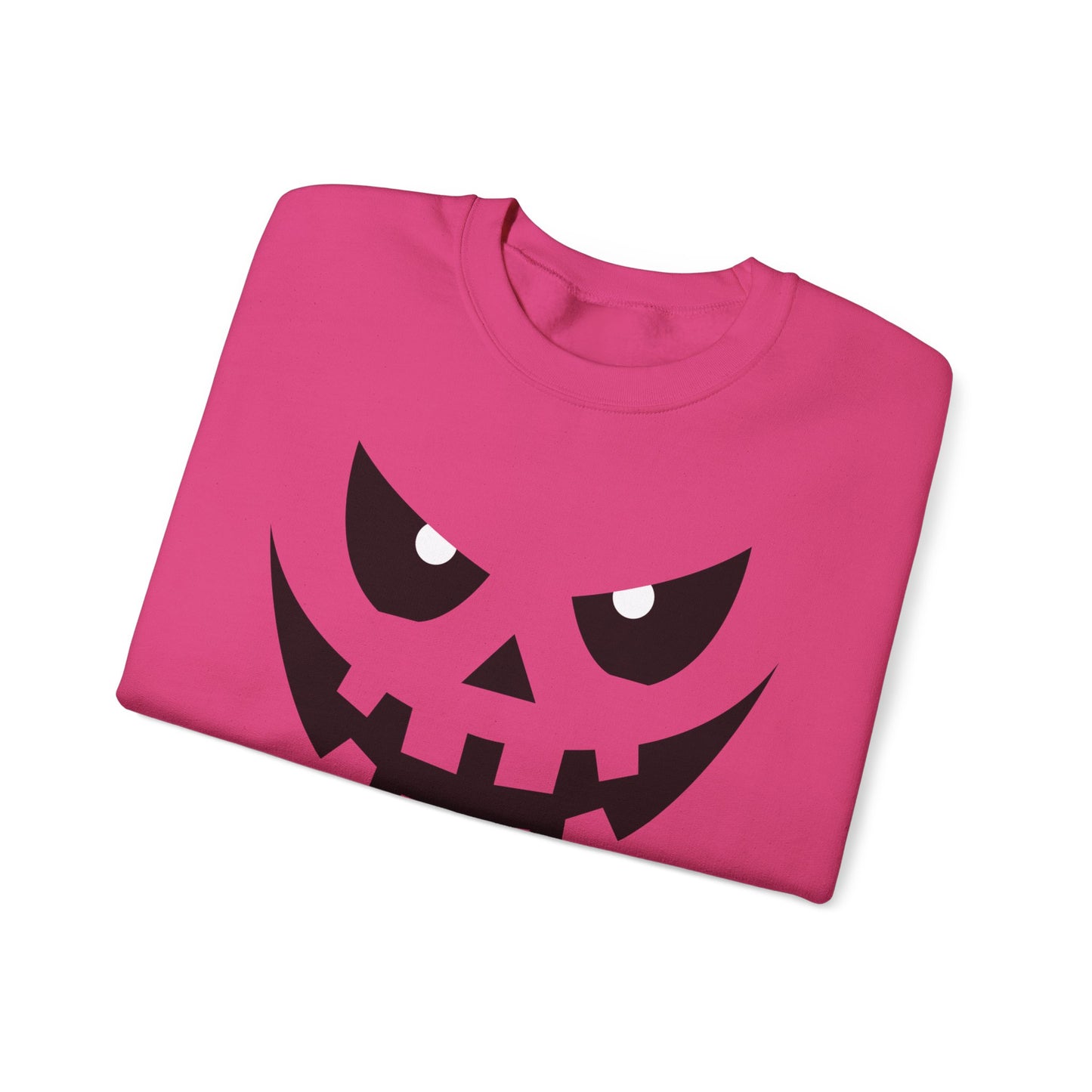 Creepy Pumpkin Face Halloween Sweatshirt – Beige Graphic Pullover for Spooky Season