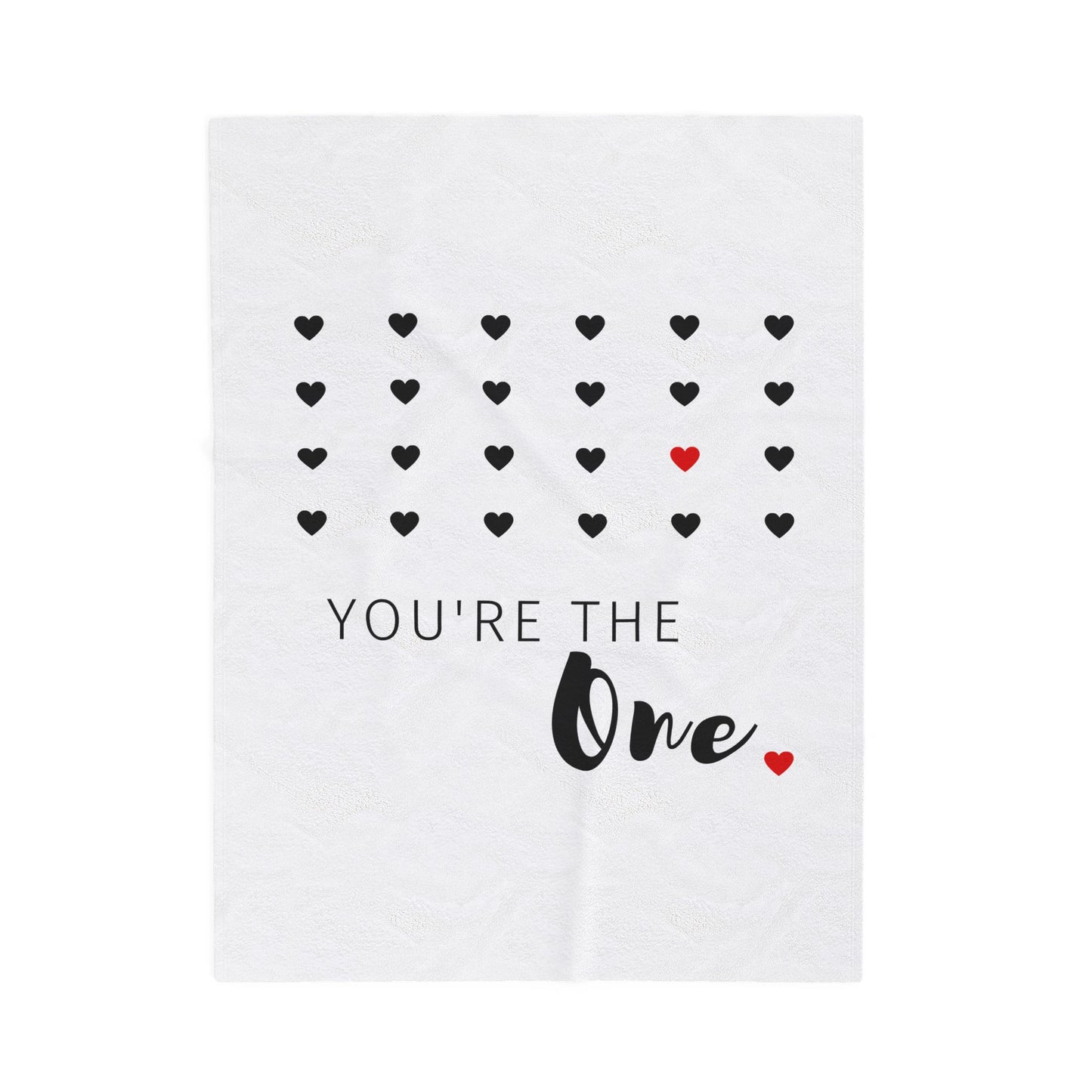 You are the one, Velveteen Plush Blanket for Valentine