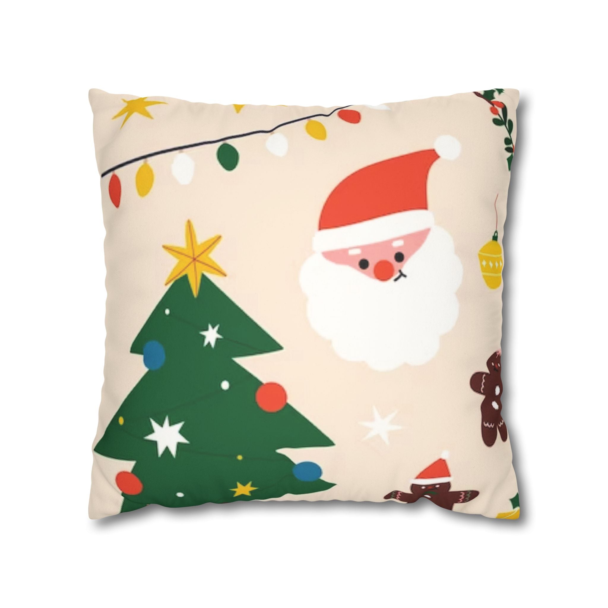 Christmas Faux Suede Decorative Pillow Cover – Square, Multiple Sizes