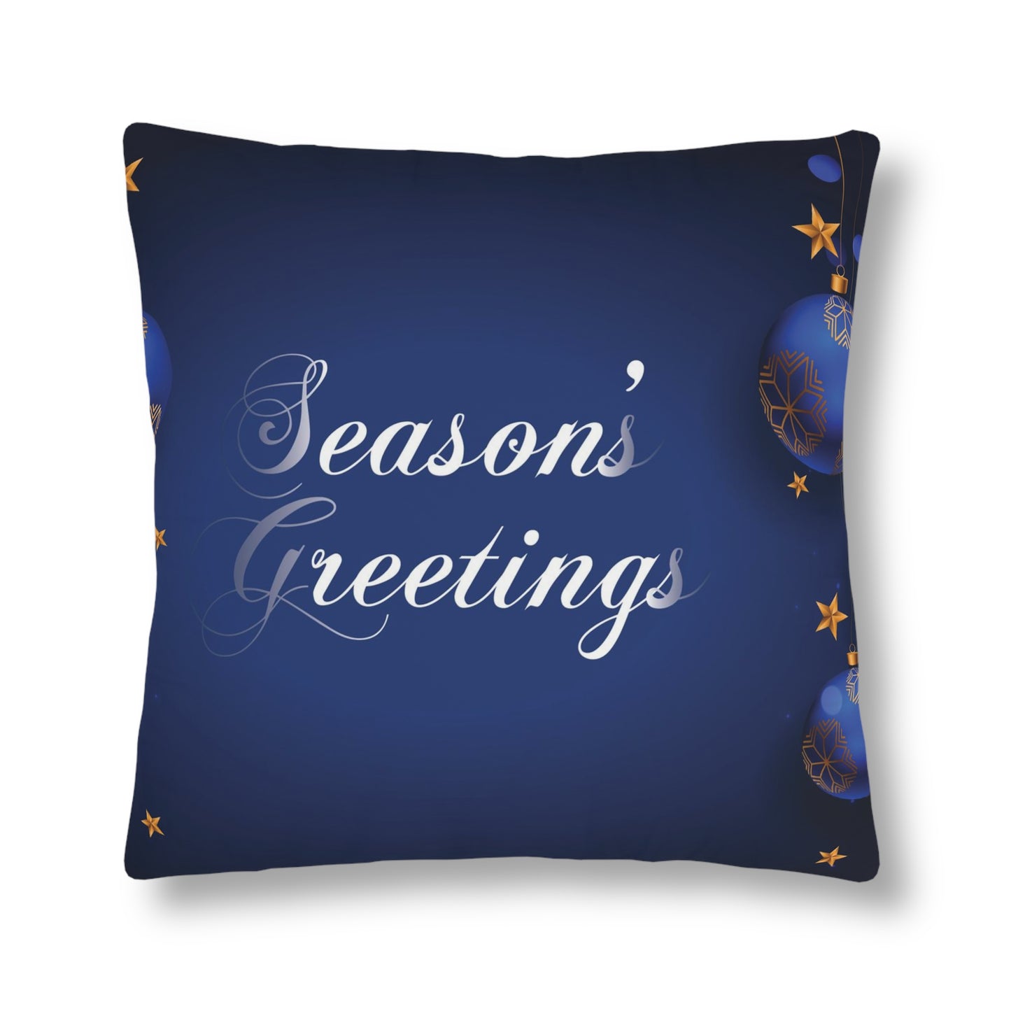 Season's Greetings Waterproof Pillows, Blue