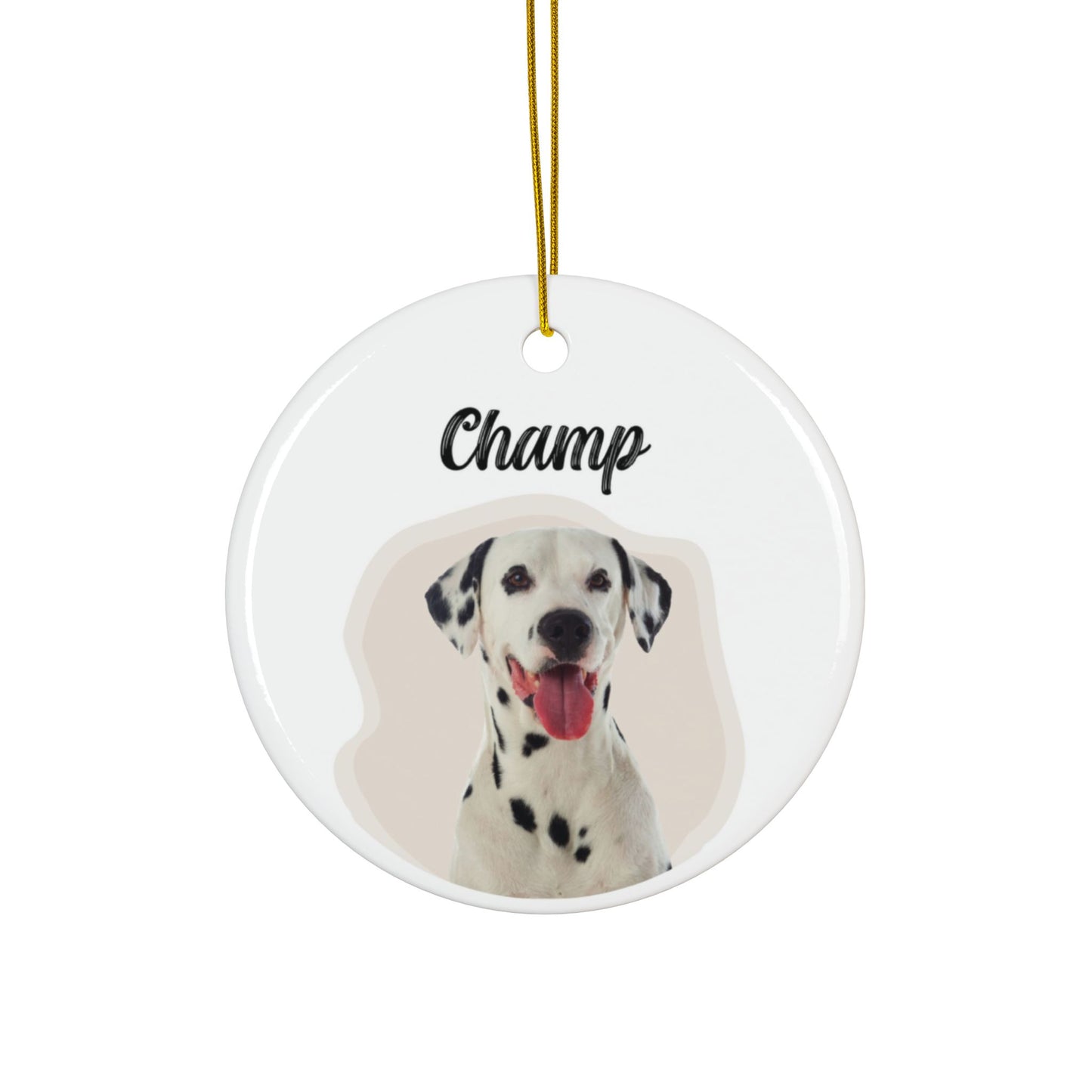 Ceramic Ornaments, Custom Dog Image and Name, Decorative Holiday Gift, Personalized Christmas Tree Decoration, Pet Lover Ornament,