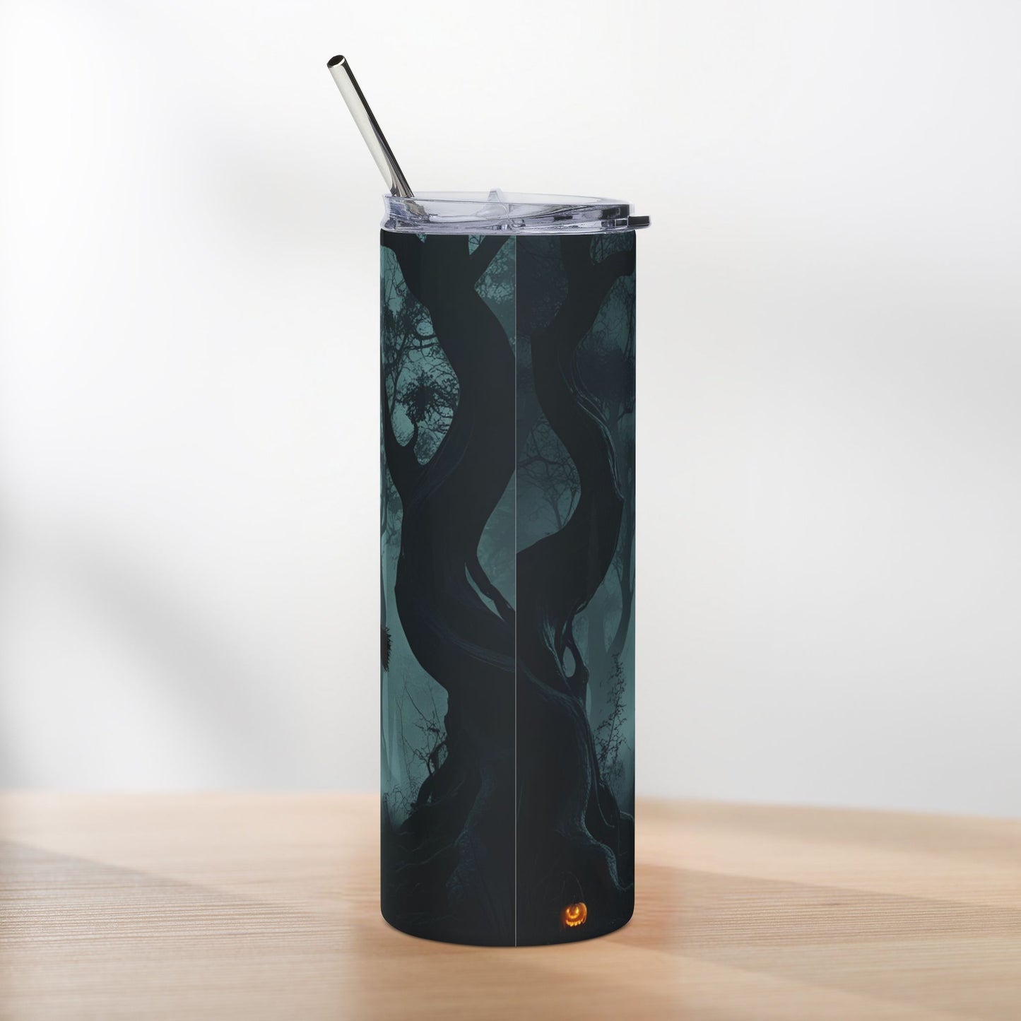 Flying Witch Halloween Tumbler – Mystical Forest Night Design