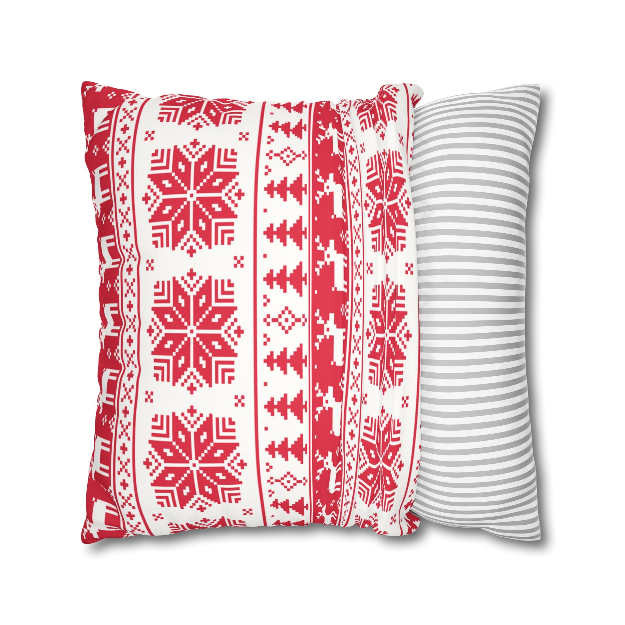 Christmas Faux Suede Square Pillow Case – Festive Decorative Cushion Cover