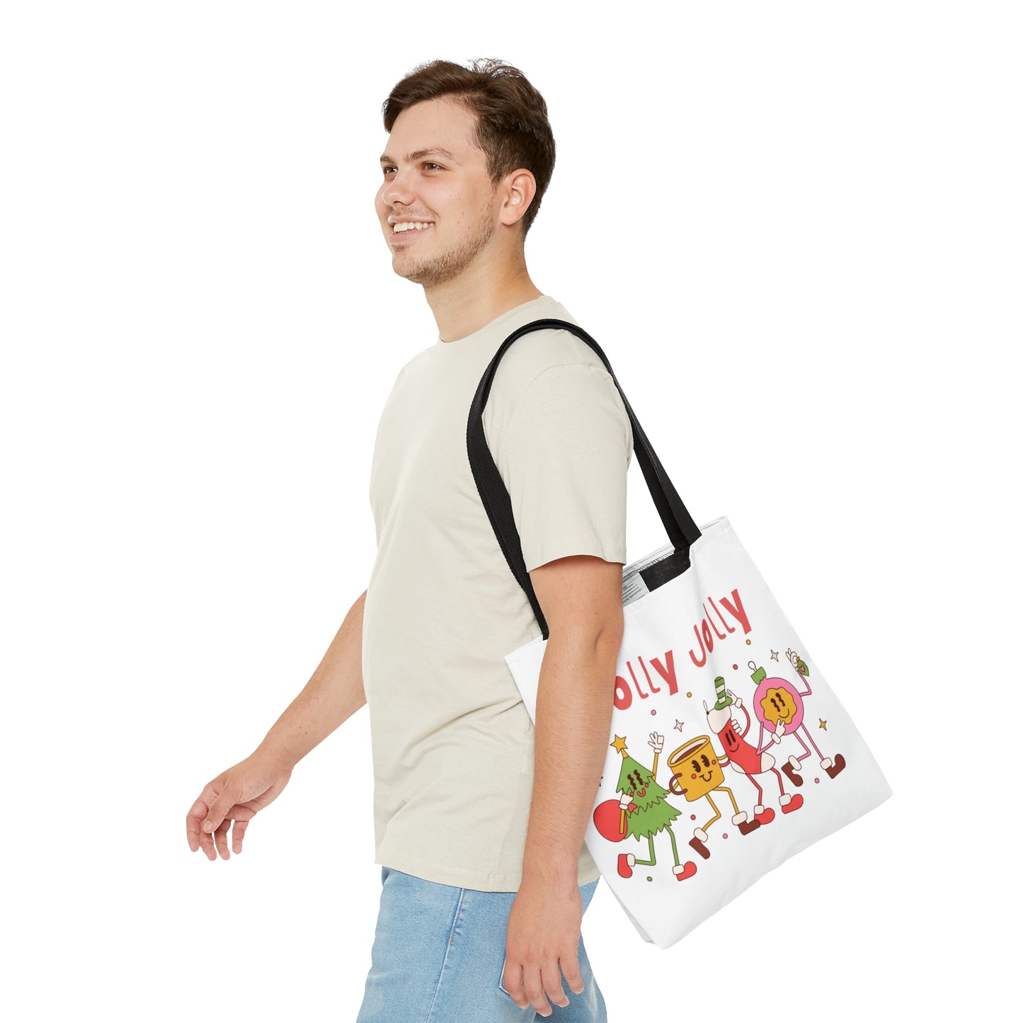 Holly Jolly Christmas Tote Bags, Resuable Tote Bags
