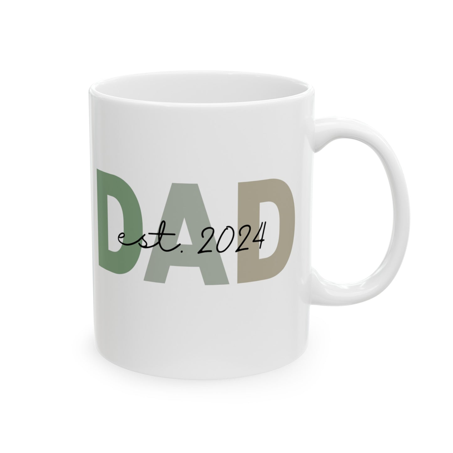 Dad Est Custom Birthday Mug, (11oz, 15oz), Dad Birthday Gift