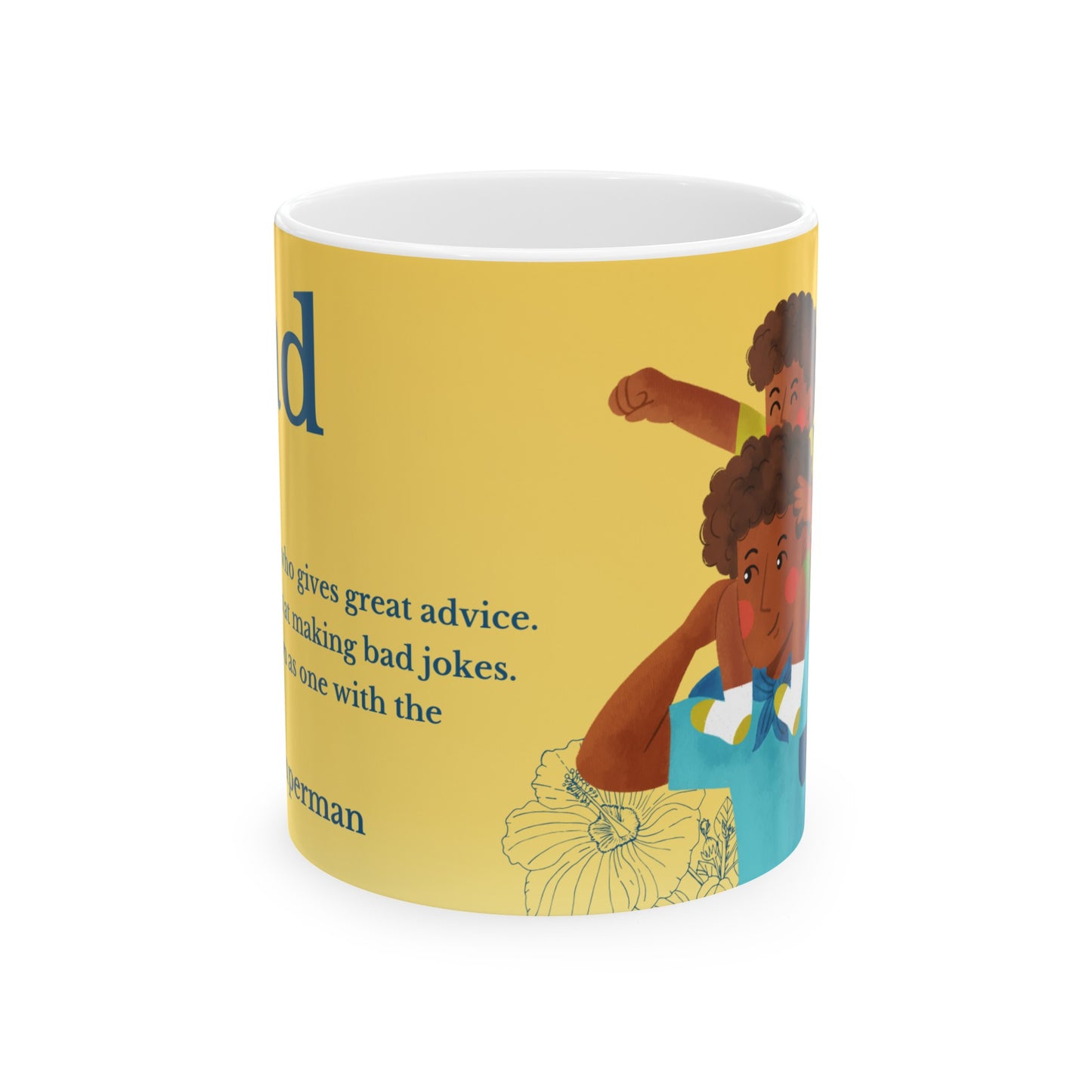 Dad Definition Ceramic Mug, (11oz, 15oz) for Father, Yellow