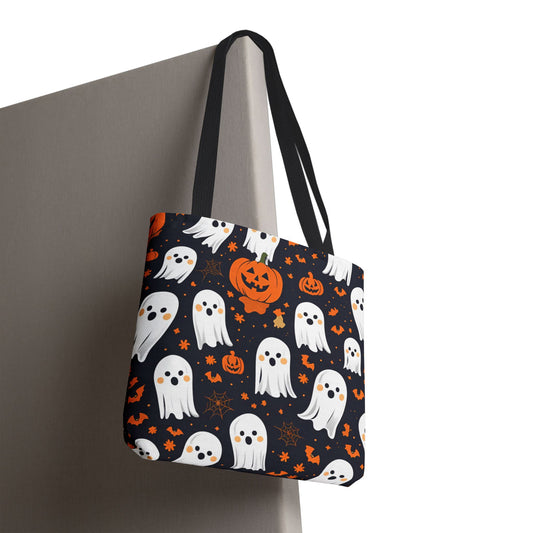 Cute Ghost Tote Bag, Perfect Halloween Accessory for Trick or Treating, Shopping, and Everyday Use, Lightweight, Durable, and Fun Ghost Design