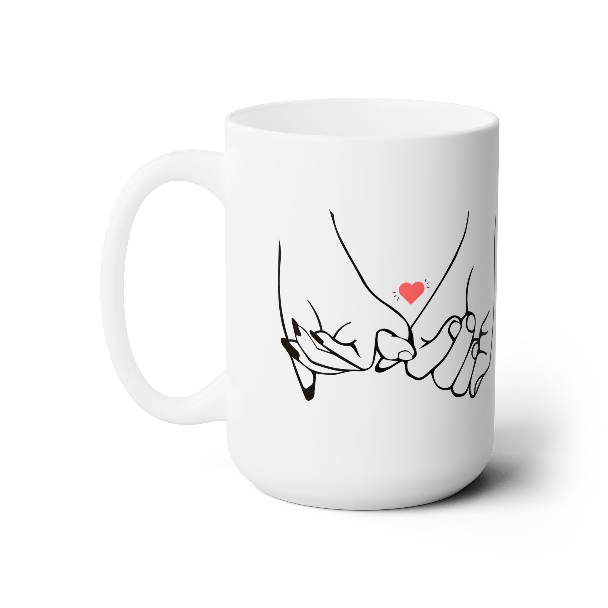 Ceramic Mug with “Love You” Script and Heart Design